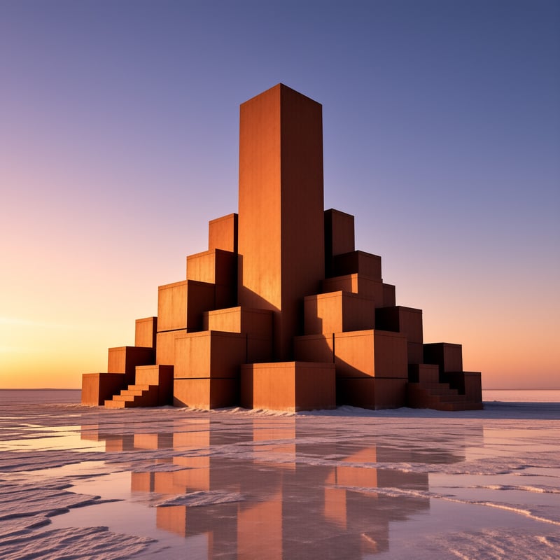 Sunset Monolith Reflection