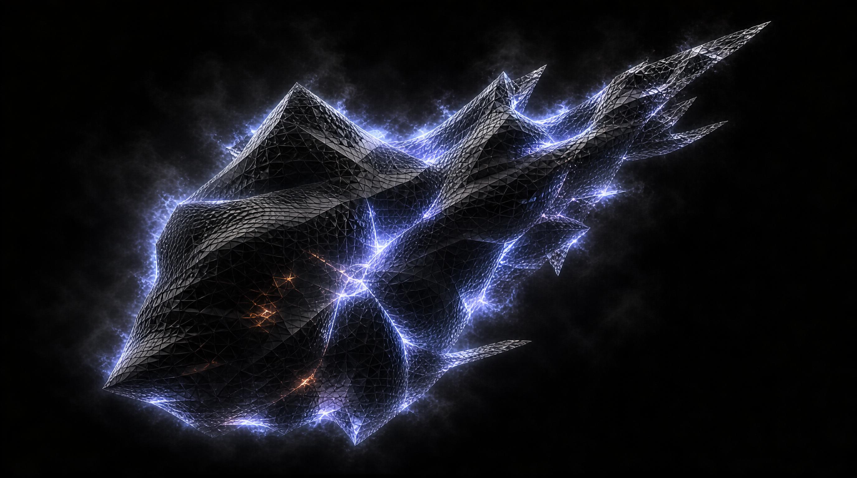 Abstract Geometric Structure with Electric Glow