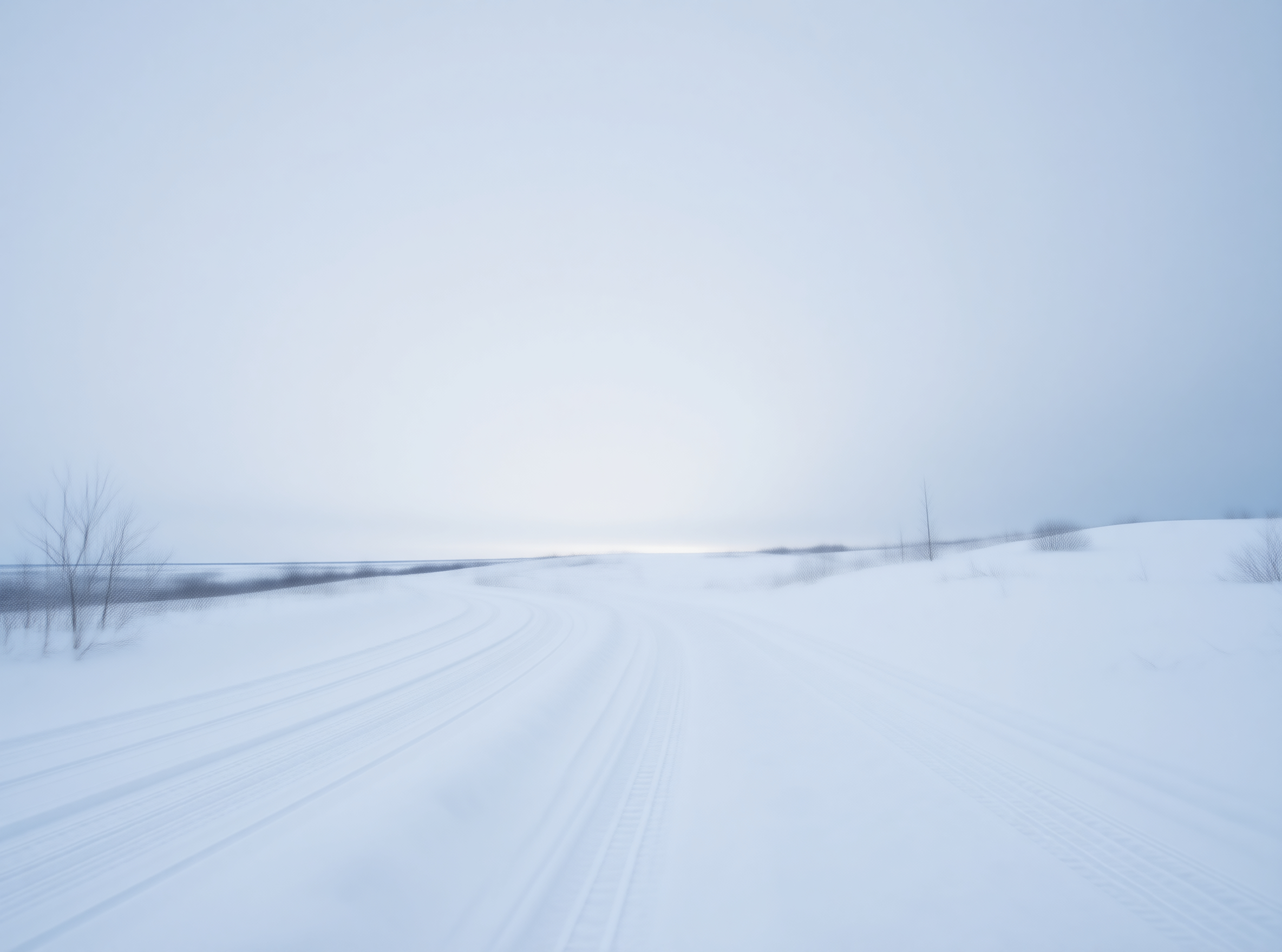 Snowbound Road Landscape