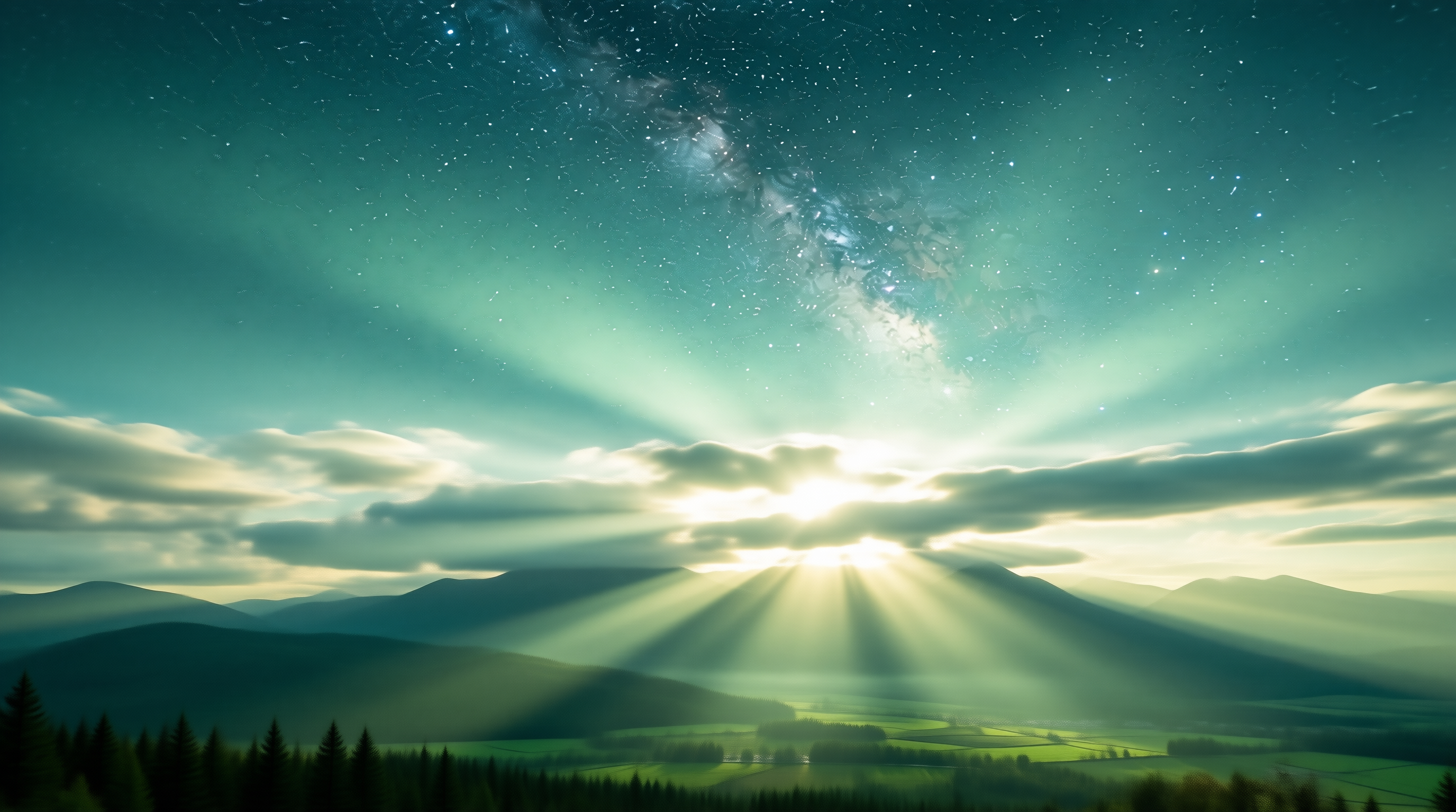 Galactic Mountain Sunrise