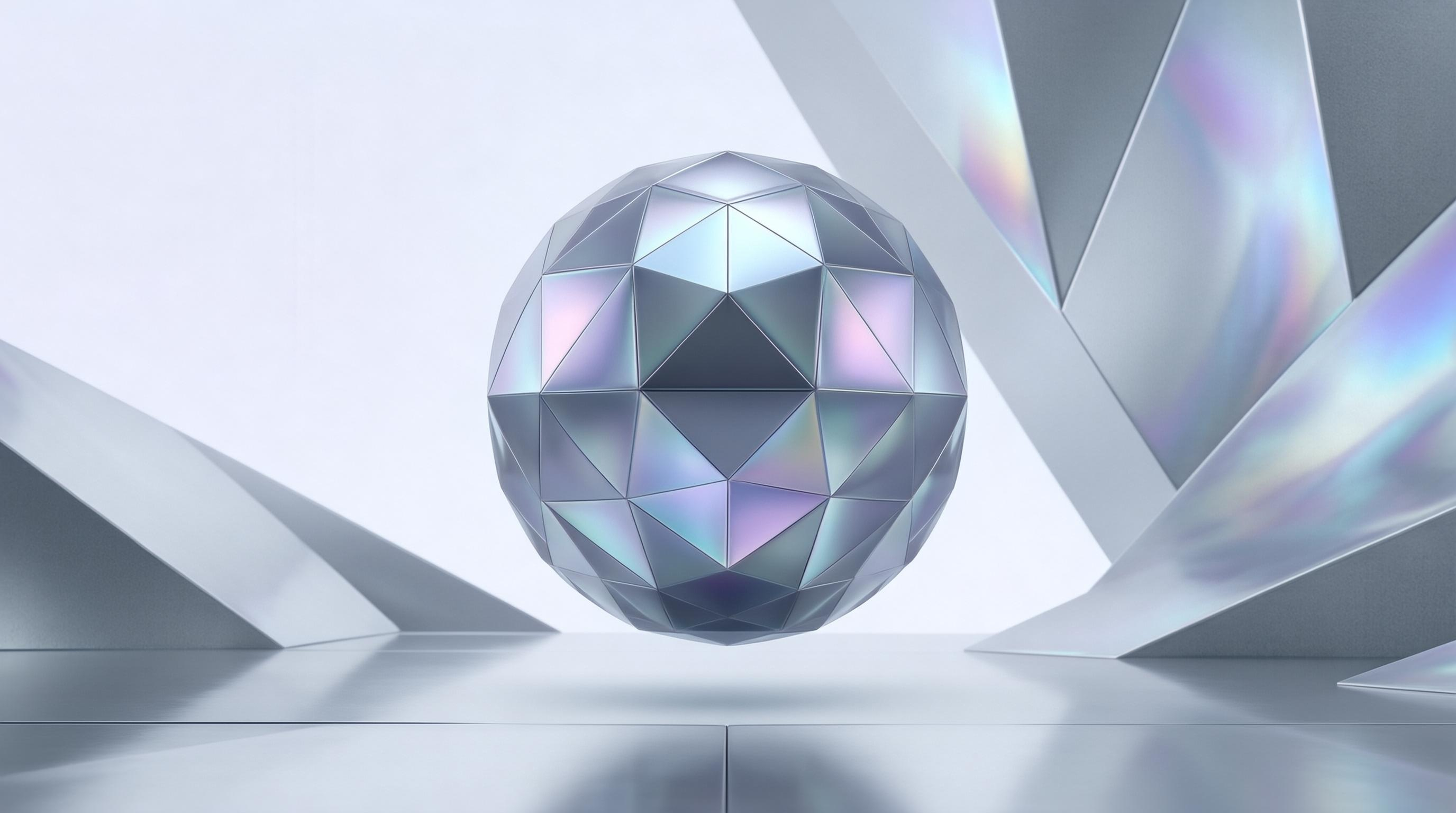 Iridescent Geometric Sphere
