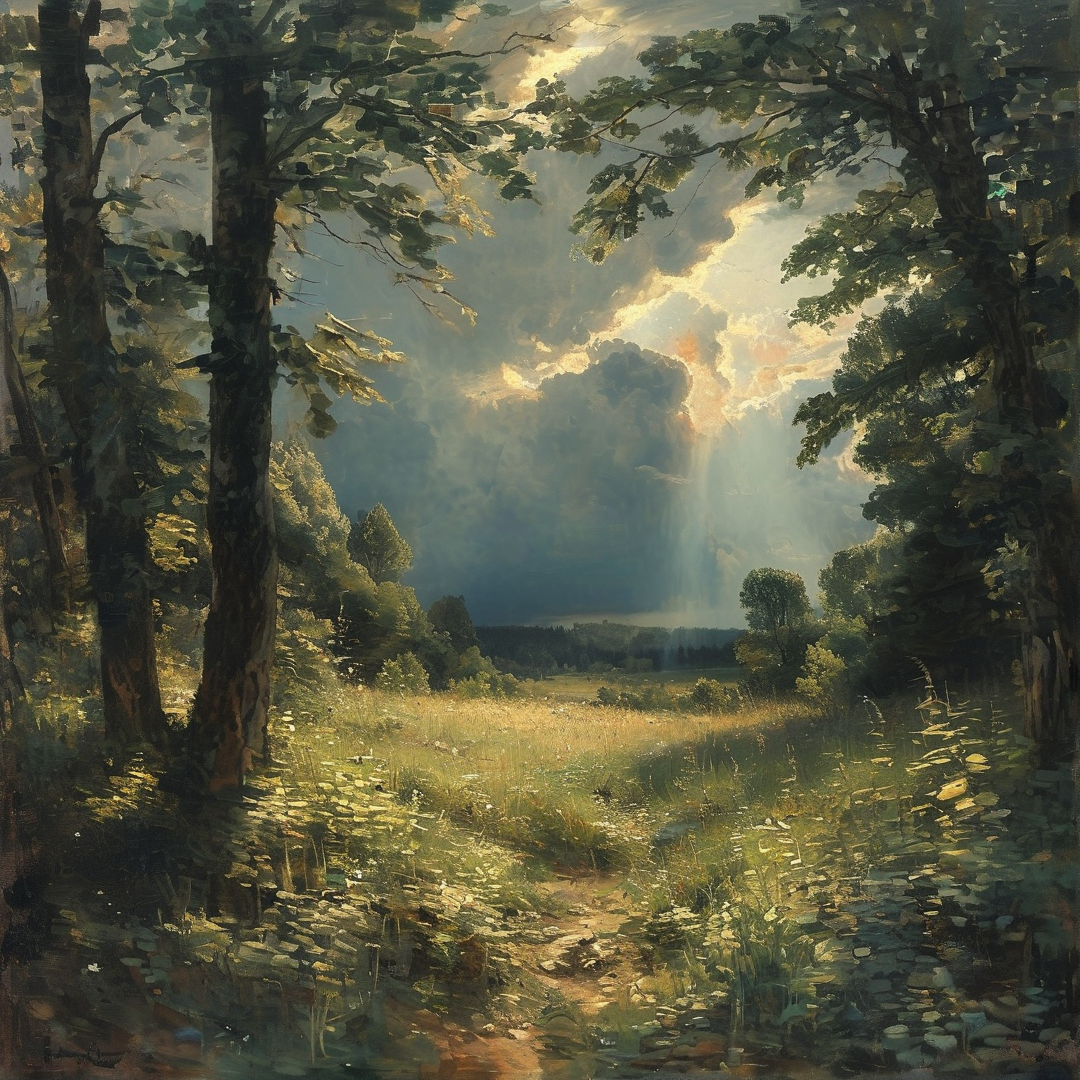 Sunlit Forest Landscape