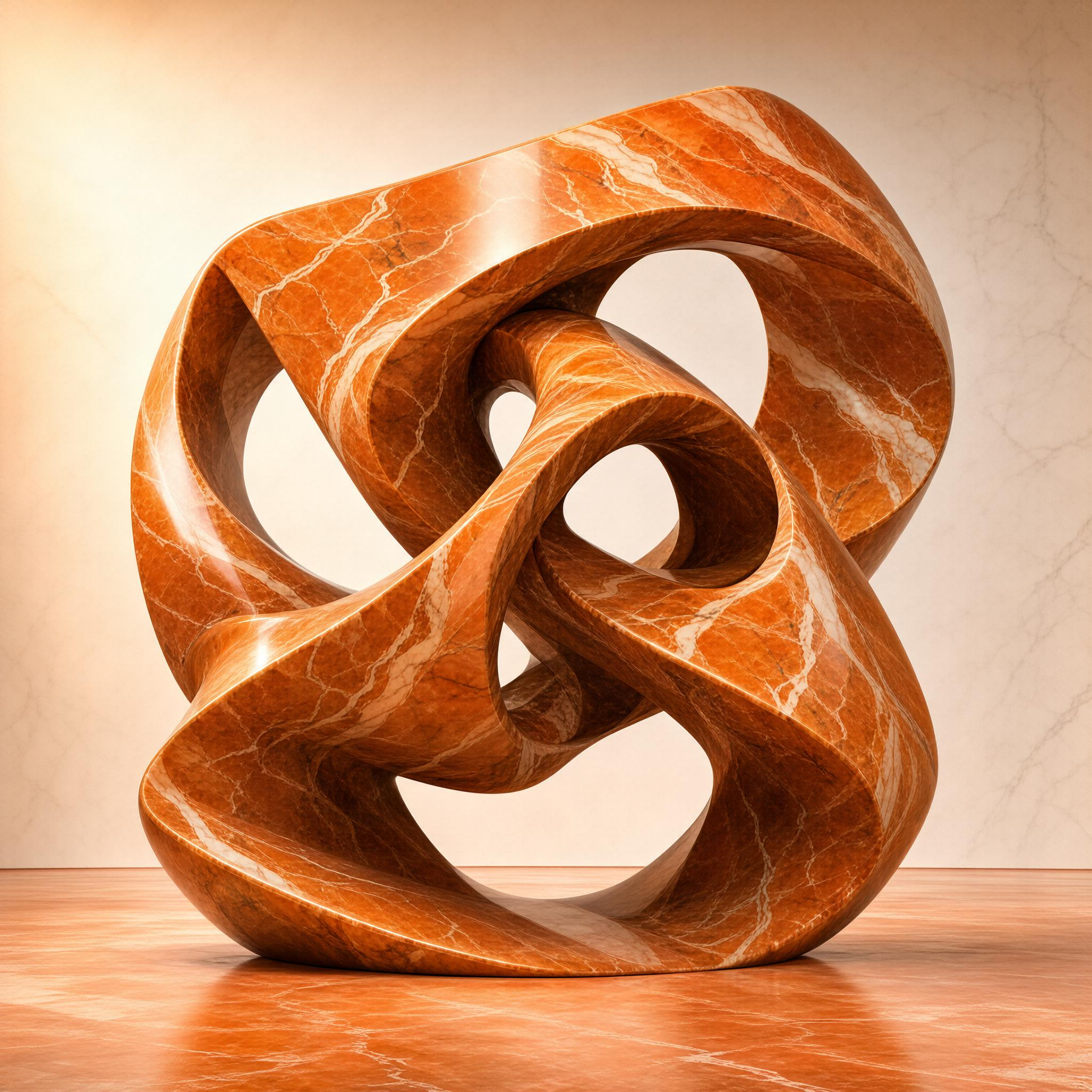 Abstract Marble Knot Sculpture