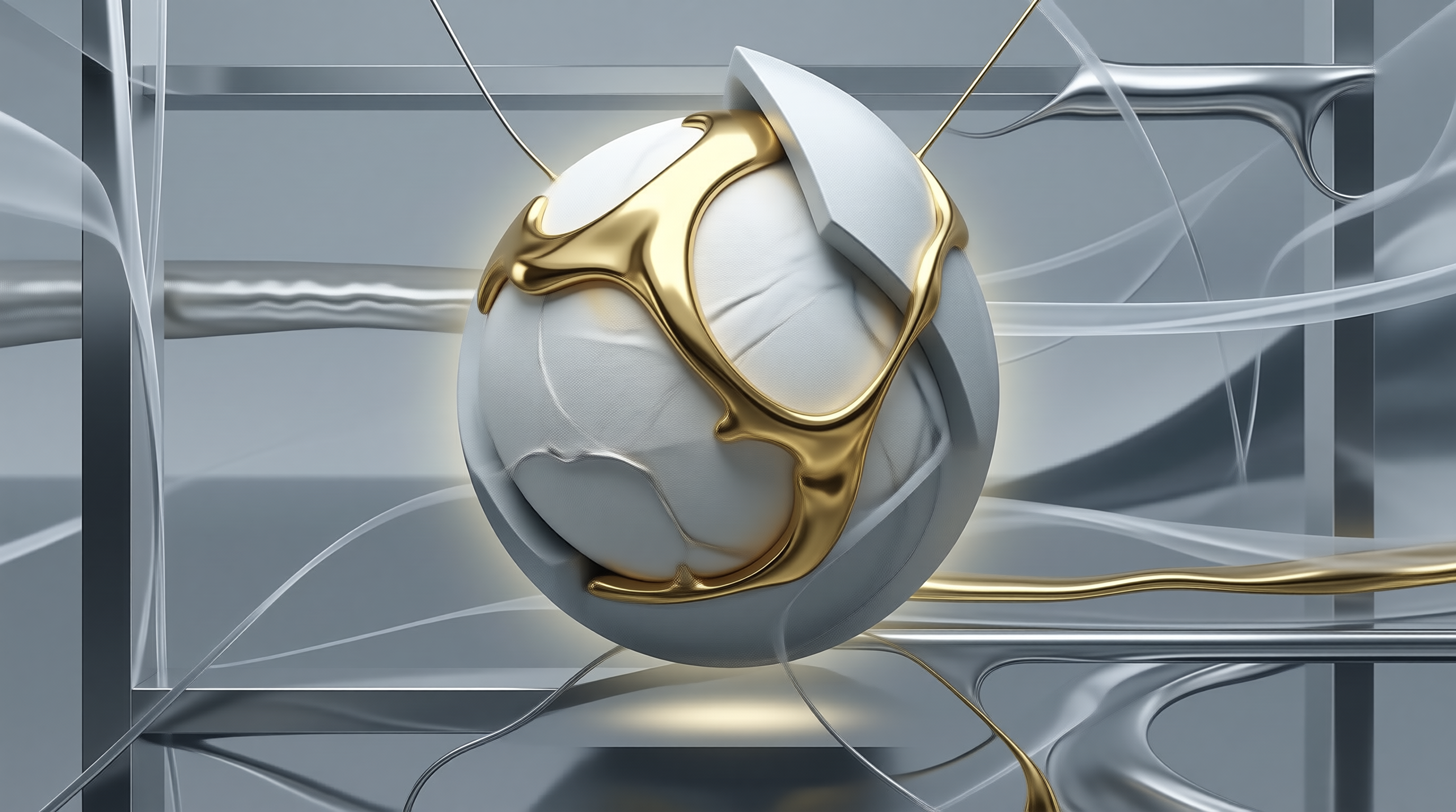 Gold and White Sphere