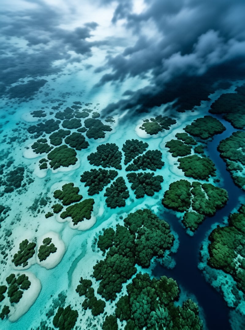 Tropical Islands Aerial View