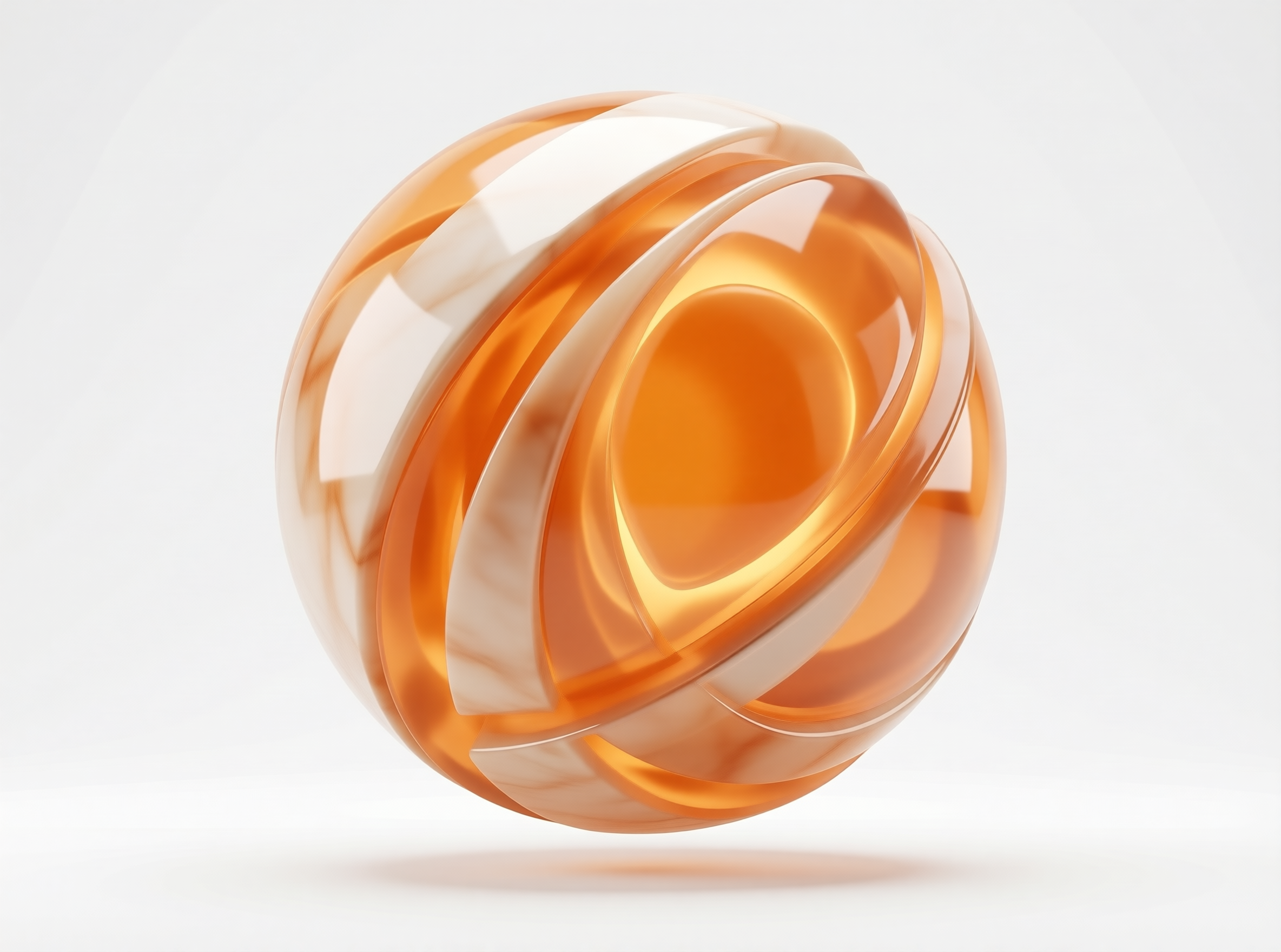 Abstract Orange Glass Sphere