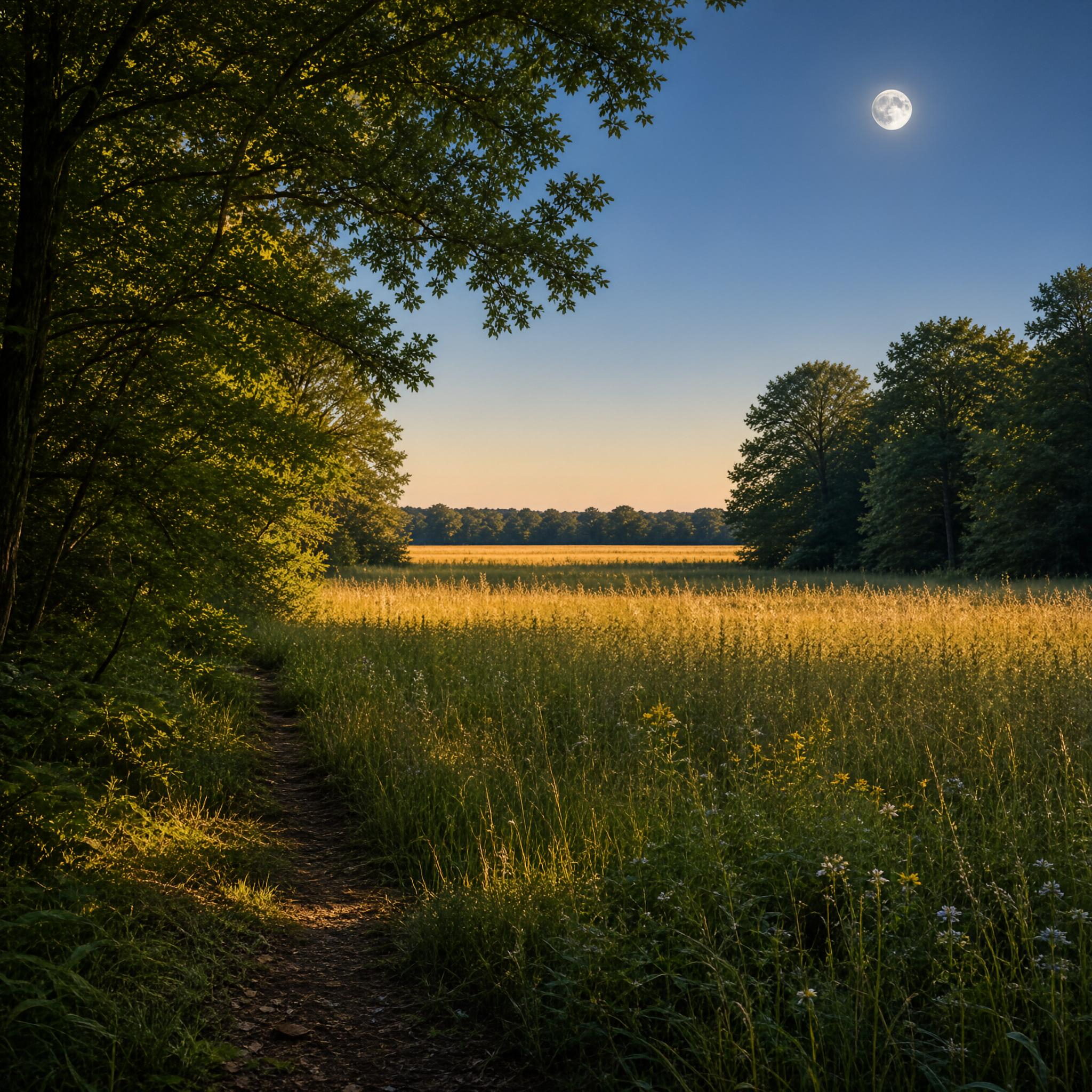 Moonlit Meadow Path