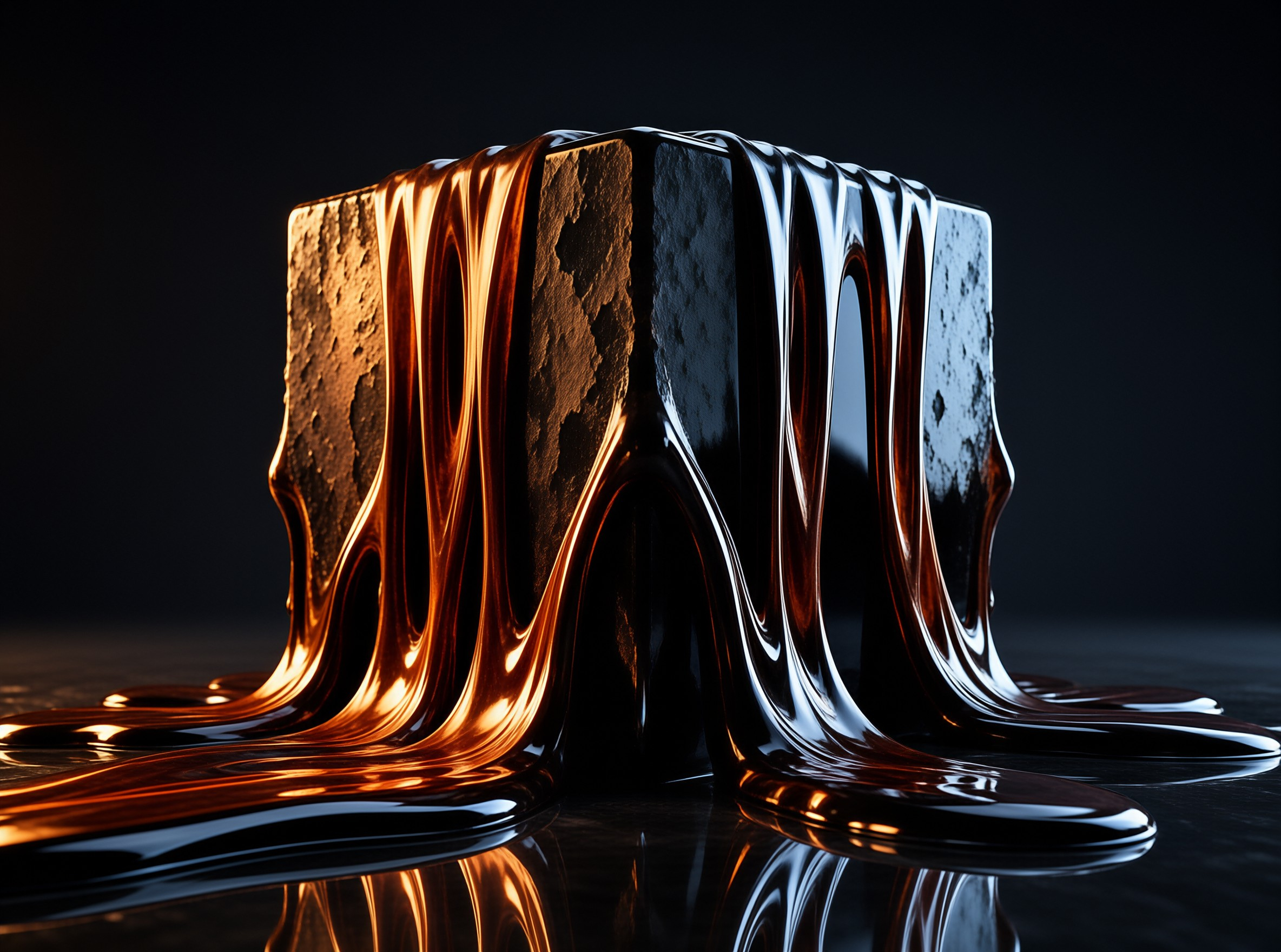 Melting Golden Cube