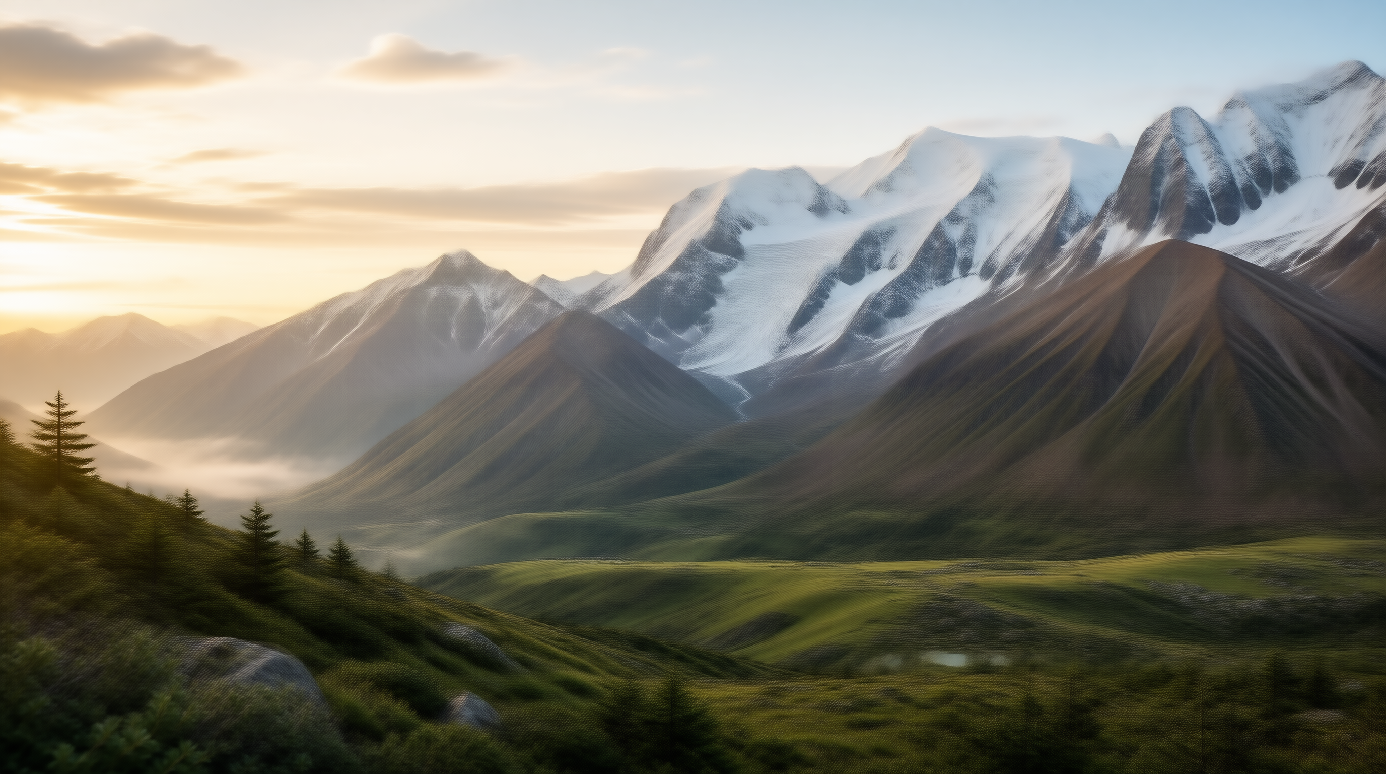 Majestic Snowy Mountains