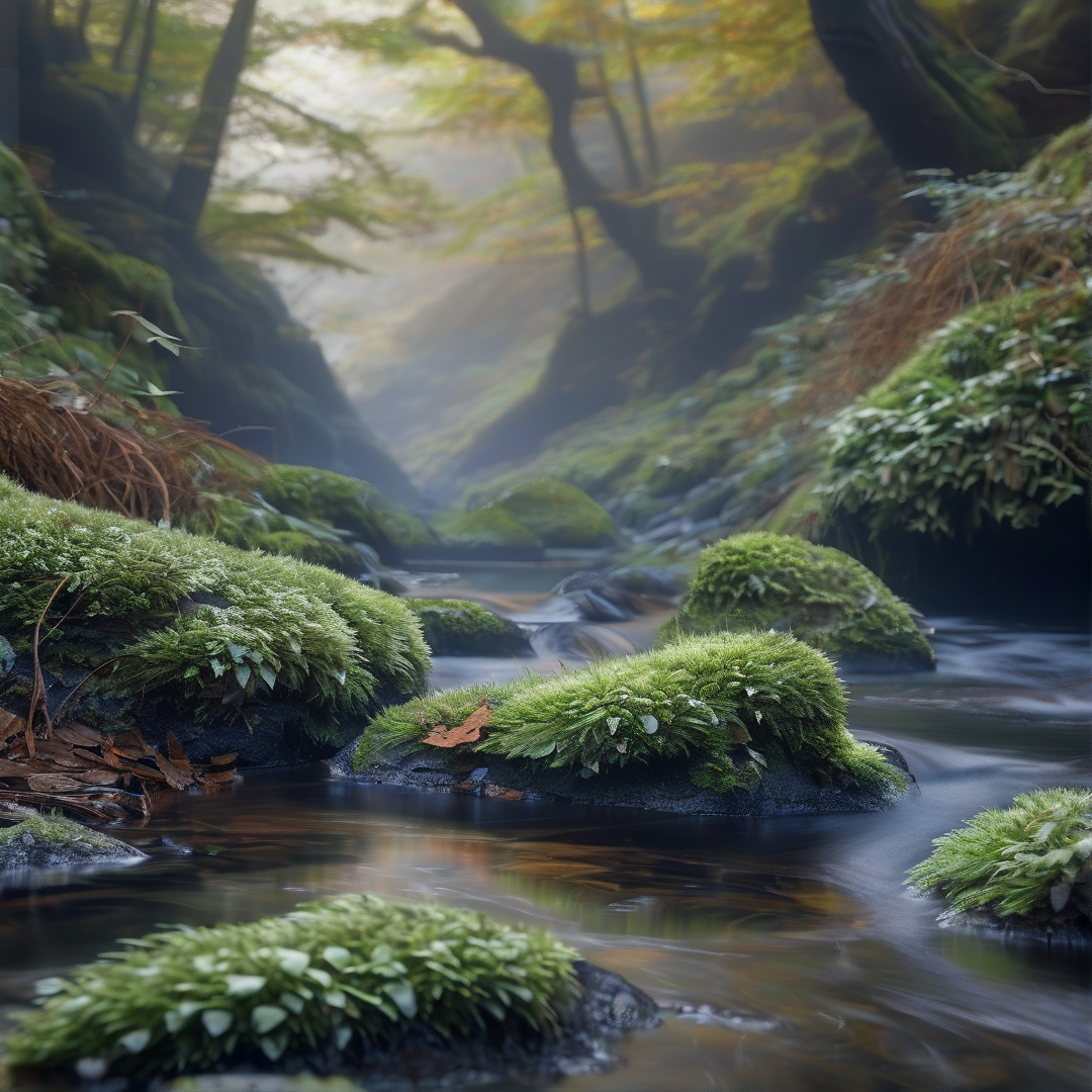 Misty Moss Forest Stream