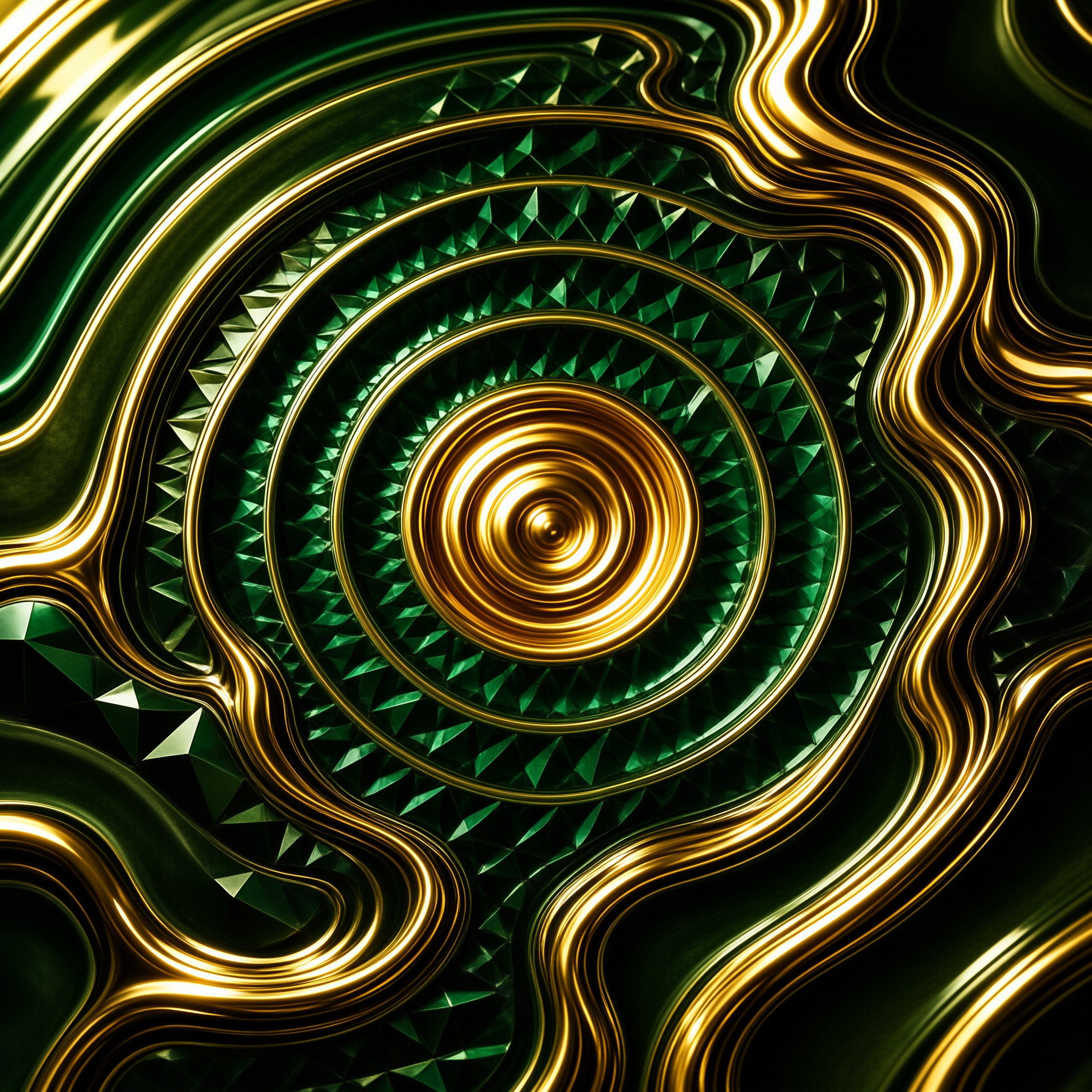 Golden Emerald Swirl