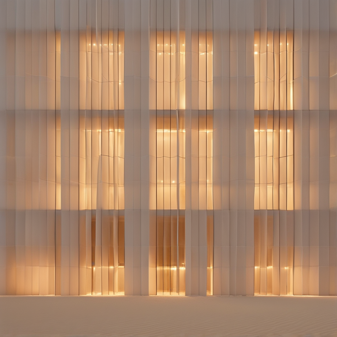 Warm-Lit Modern Facade