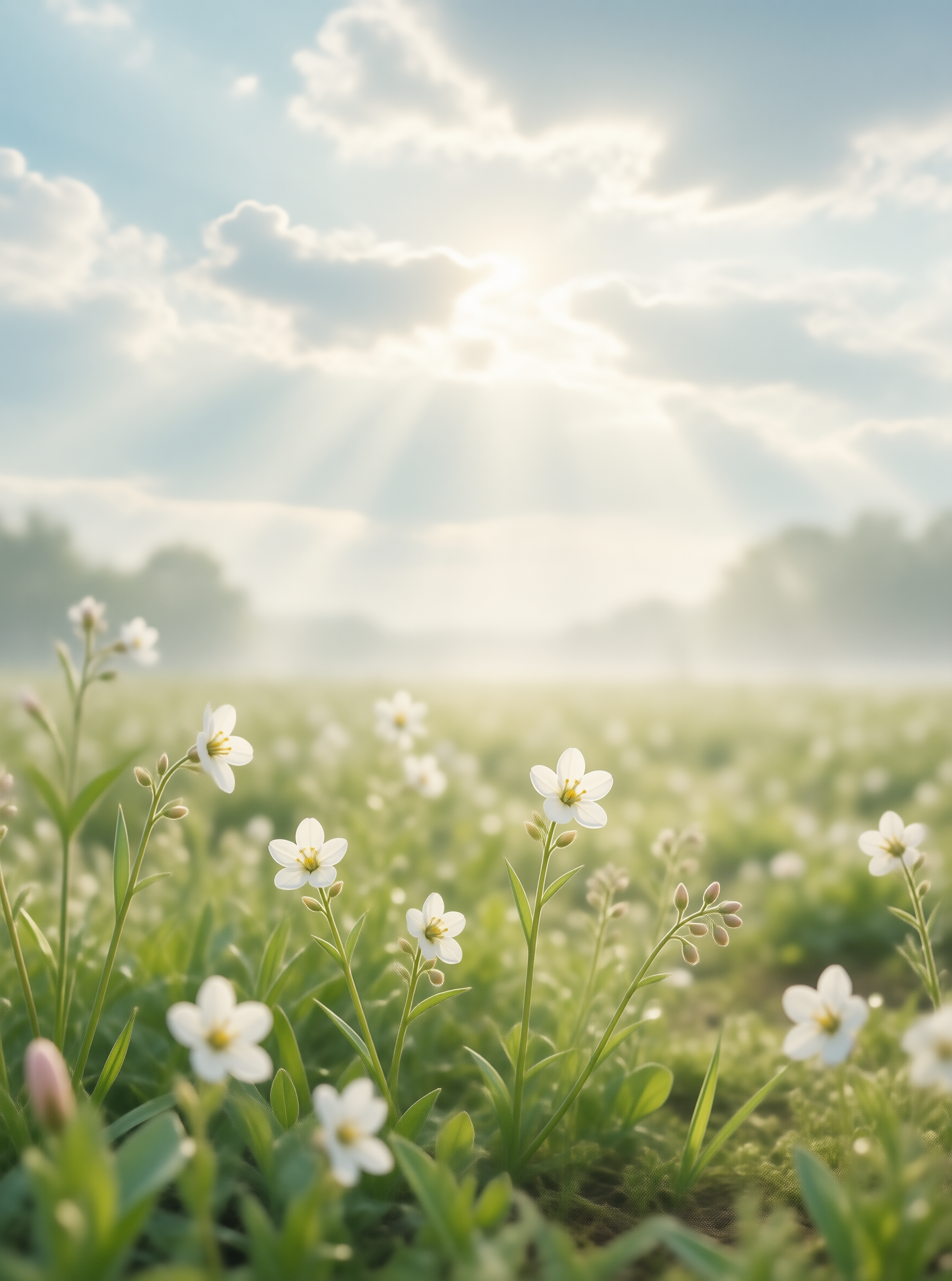 Sunlit Wildflower Field