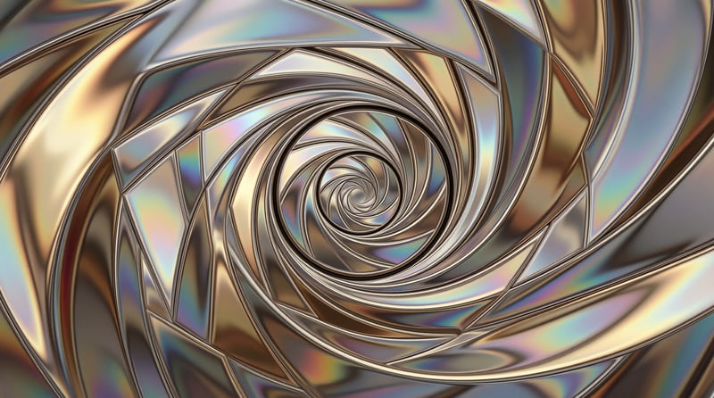 Metallic Iridescent Spiral Vortex