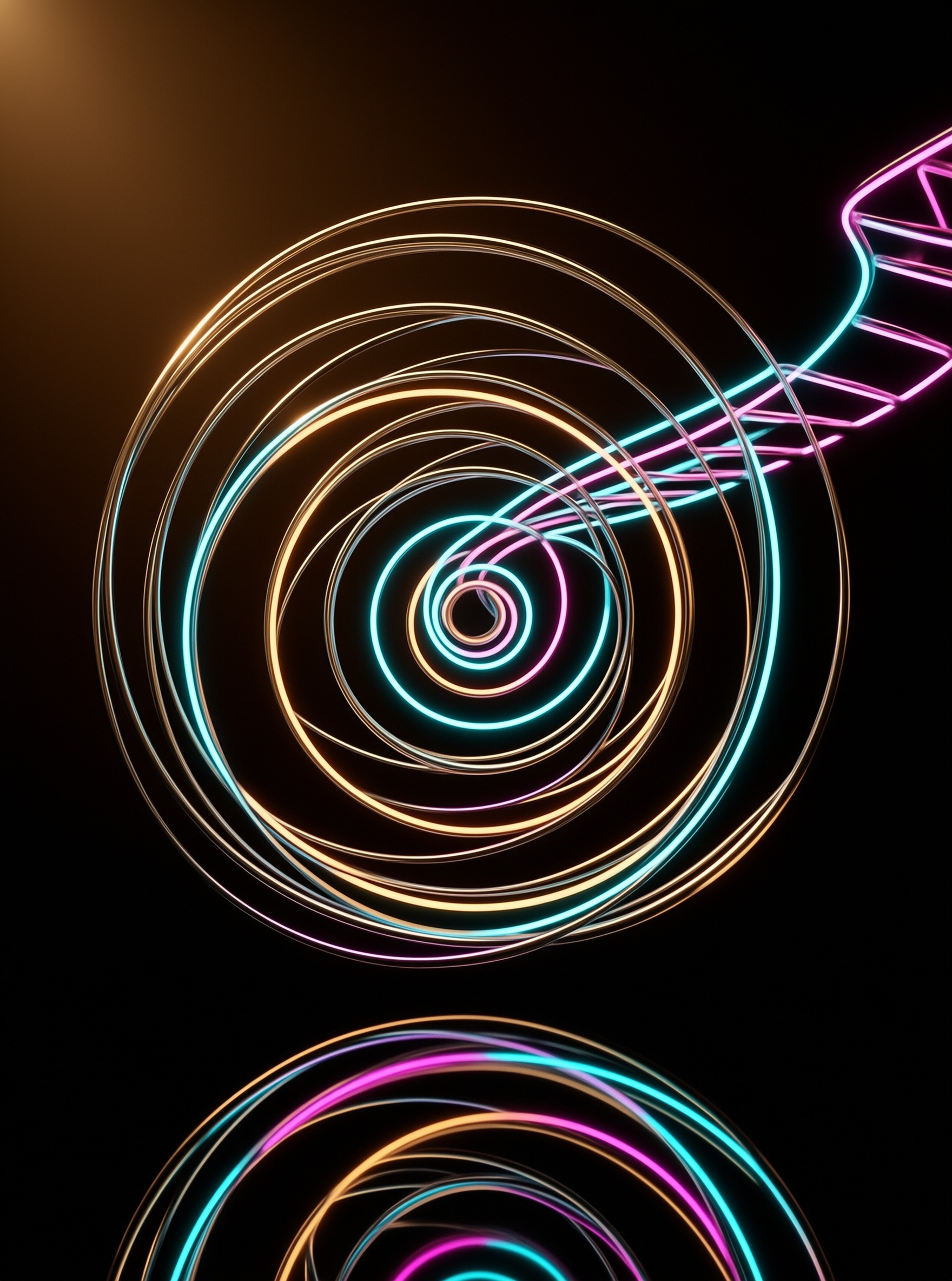 Abstract Neon Light Spirals