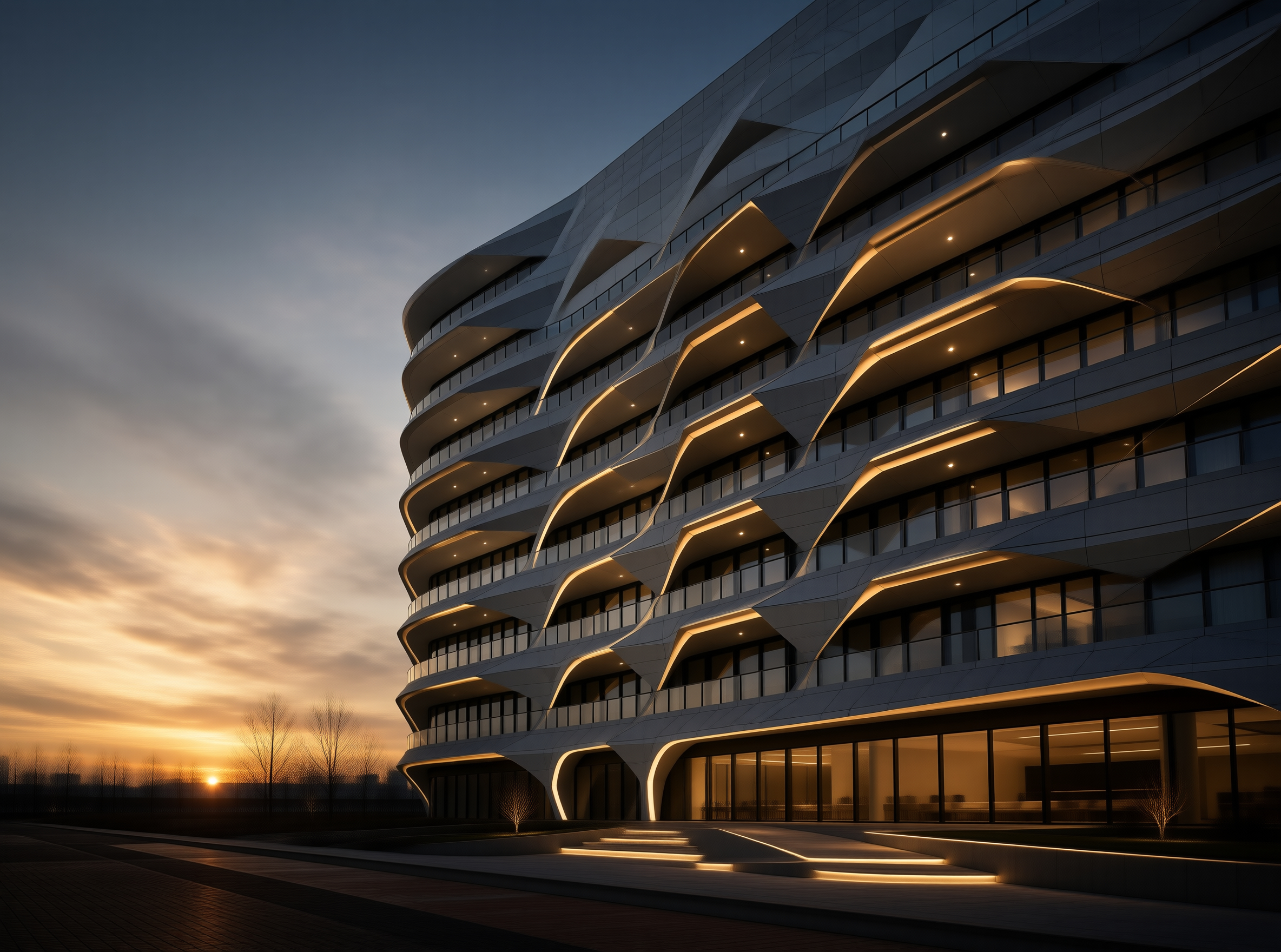 Modern Architecture at Dusk