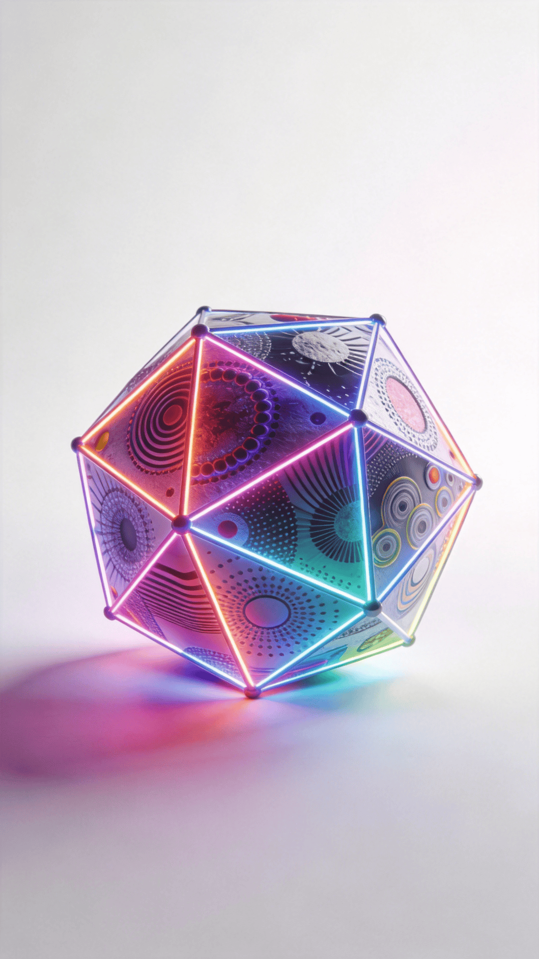 Neon-Lit Geometric Sphere Study