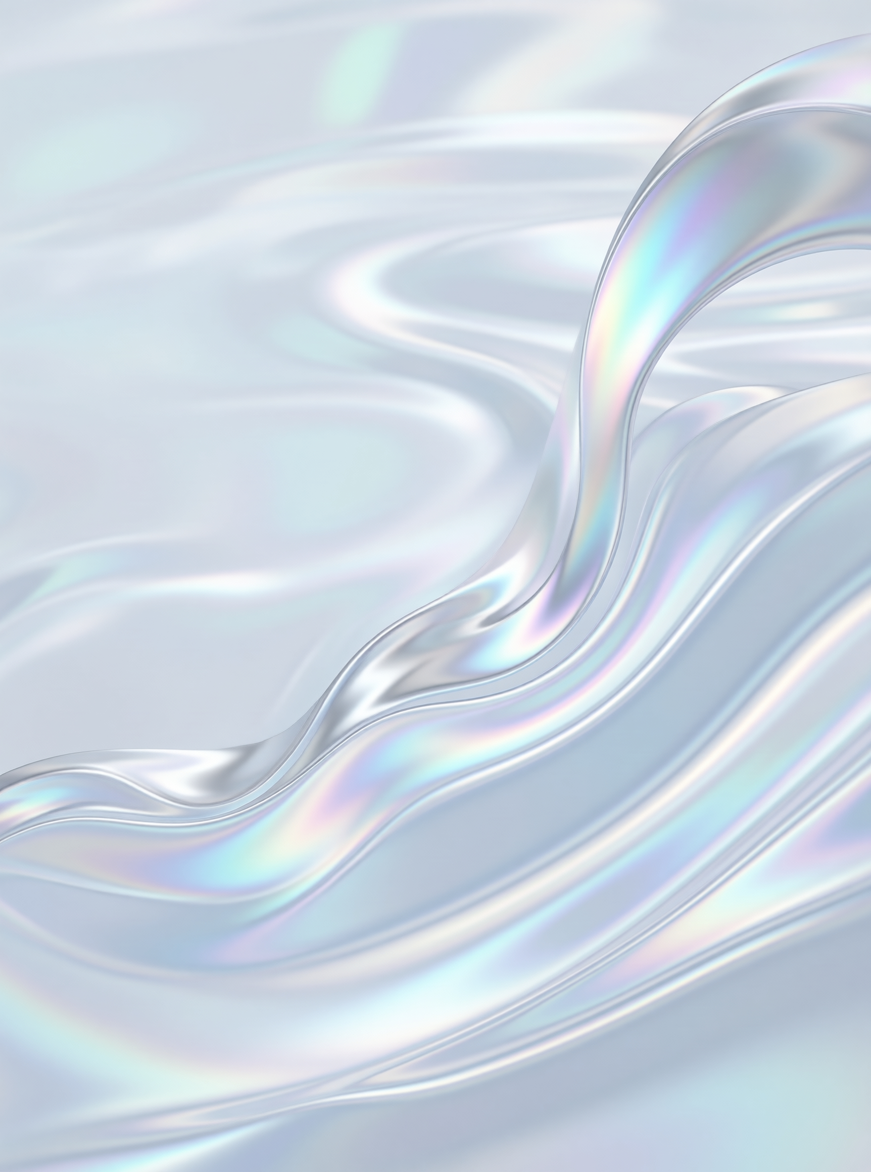 Iridescent Chrome Wave — Holographic Study