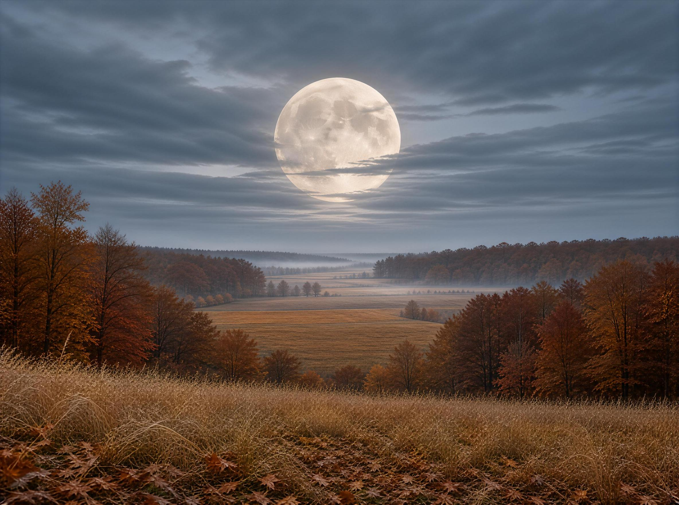 Autumn Moonlit Landscape