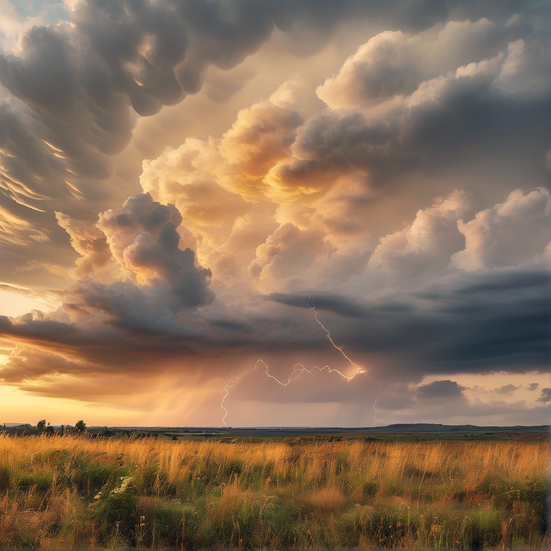 Lightning Over a Golden Field