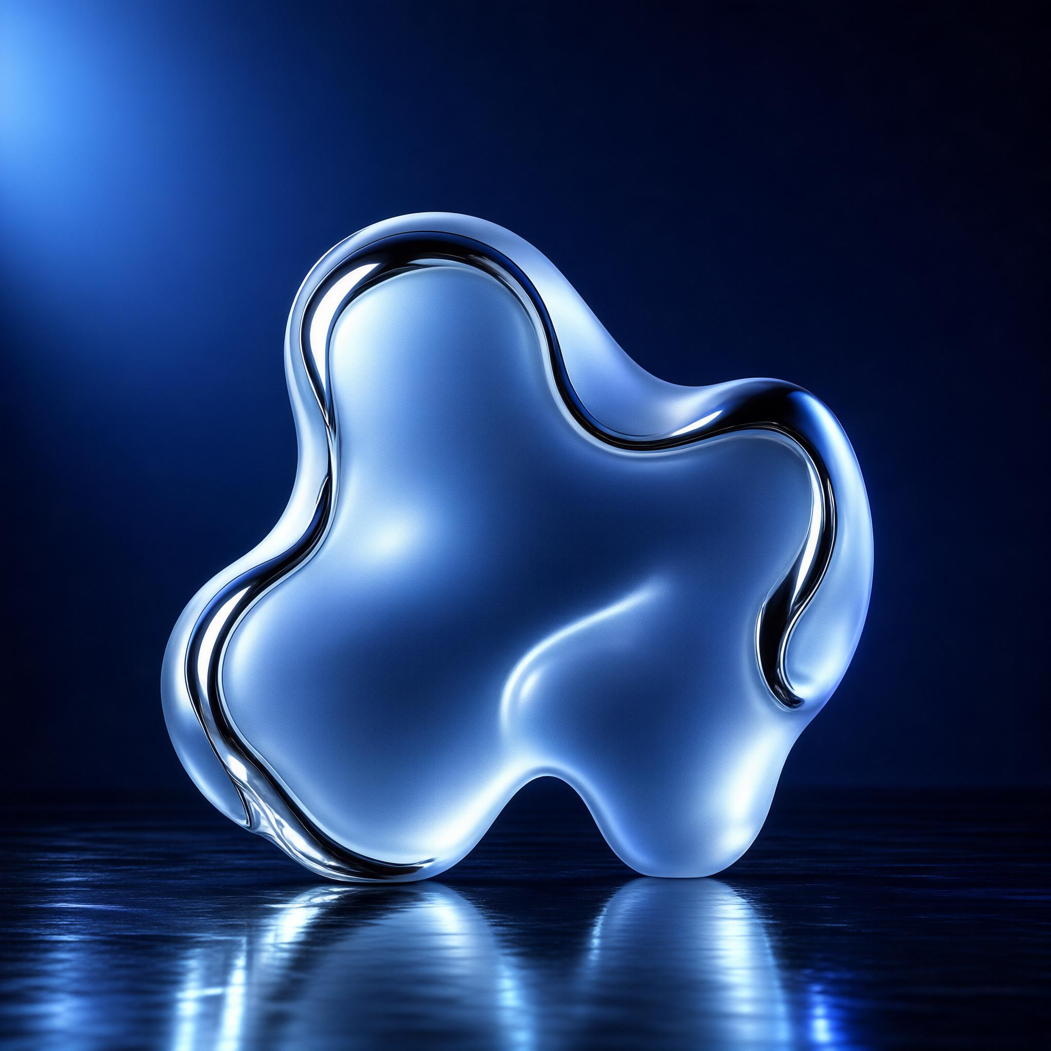 Glossy Silver Abstract Form