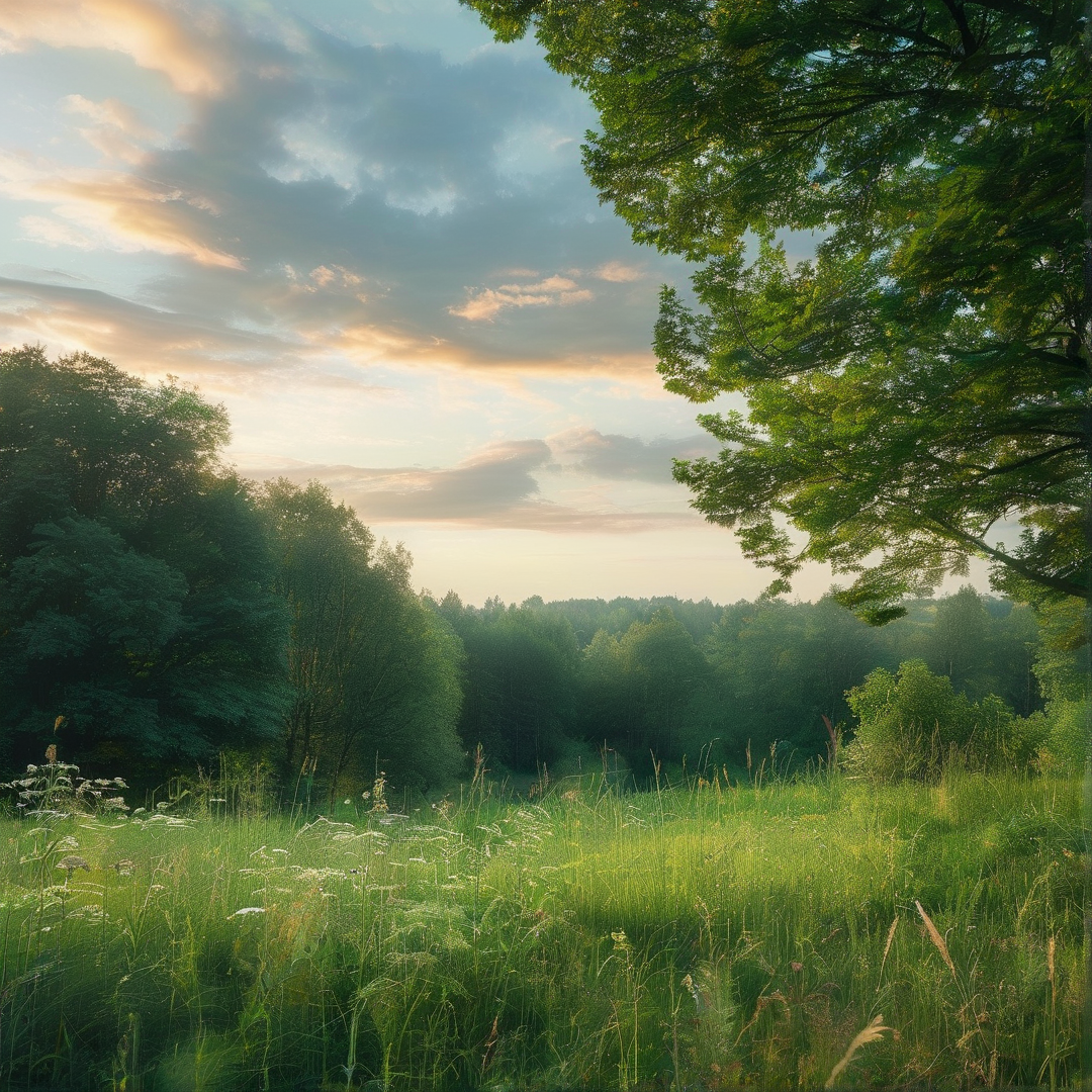 Sunset Forest Meadow