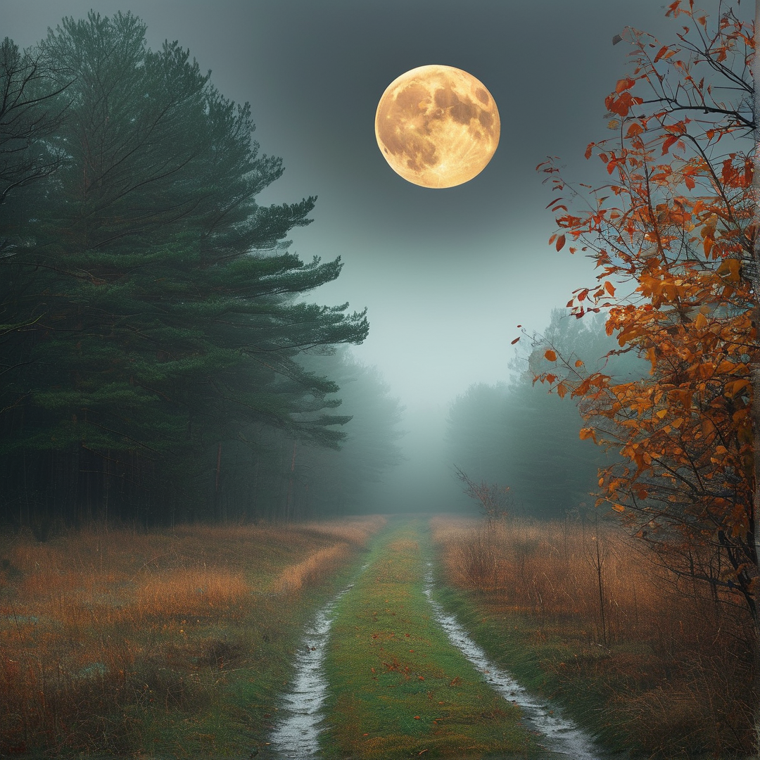 Moonlit Forest Path