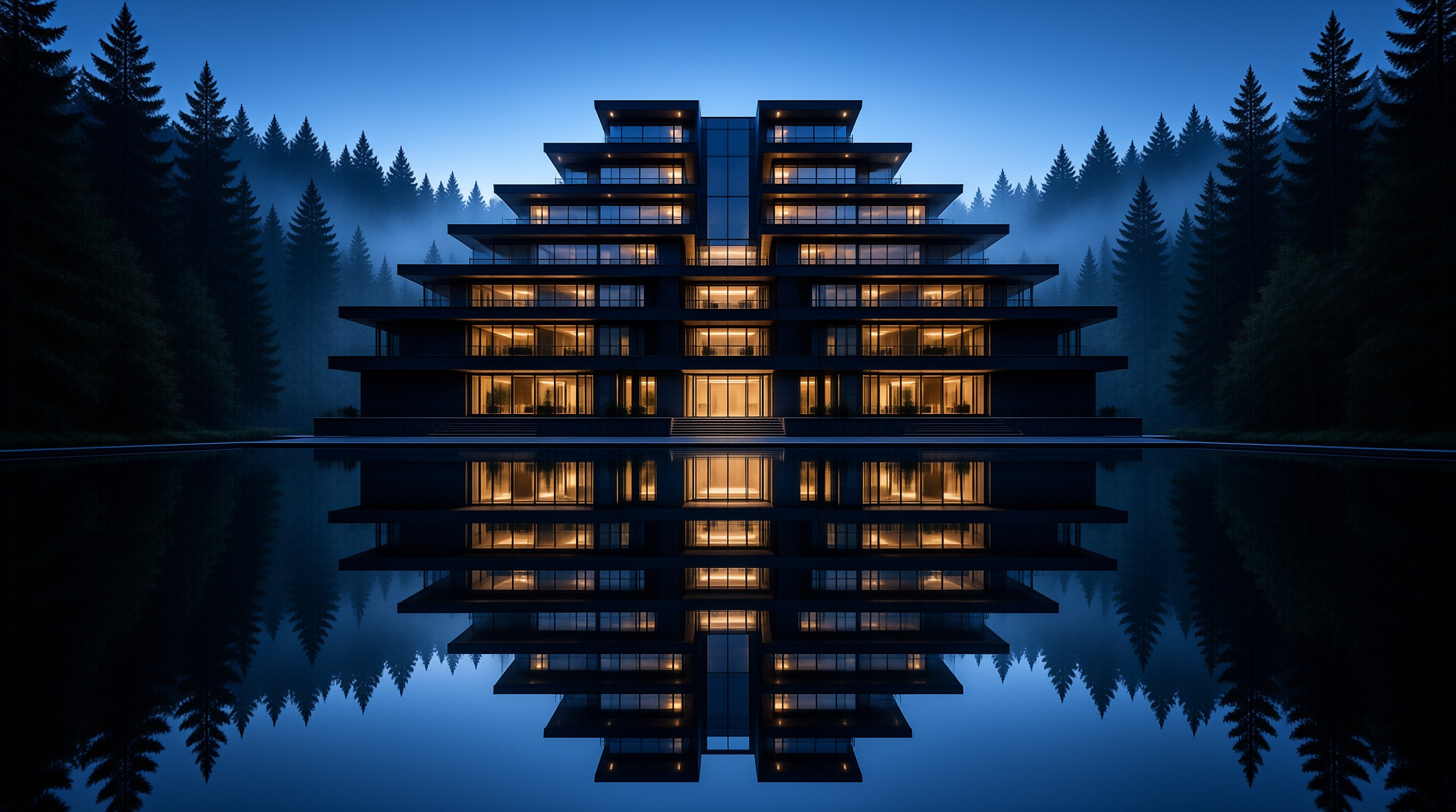 Modern Forest Resort Night