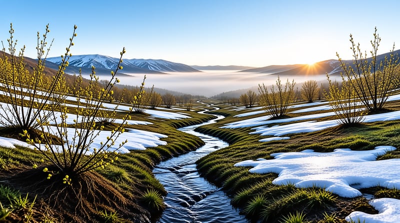 Spring River Valley Sunrise