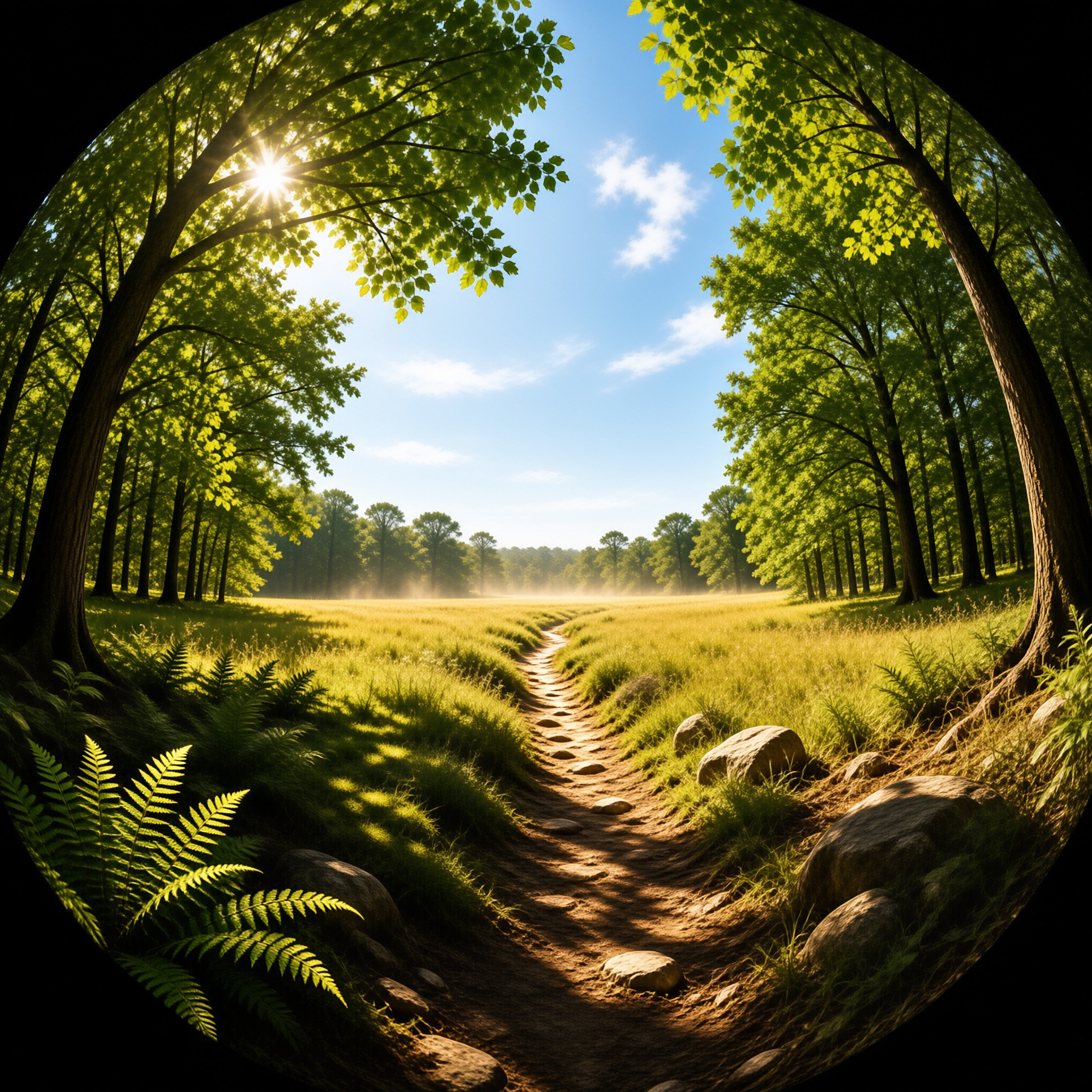 Sunlit Forest Path
