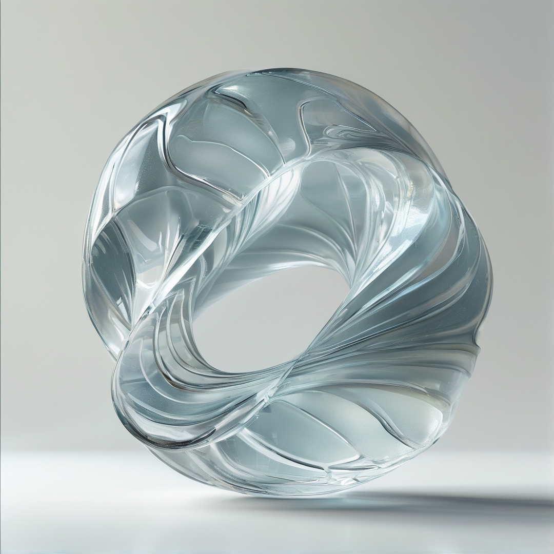 Abstract Glass Ring Sculpture