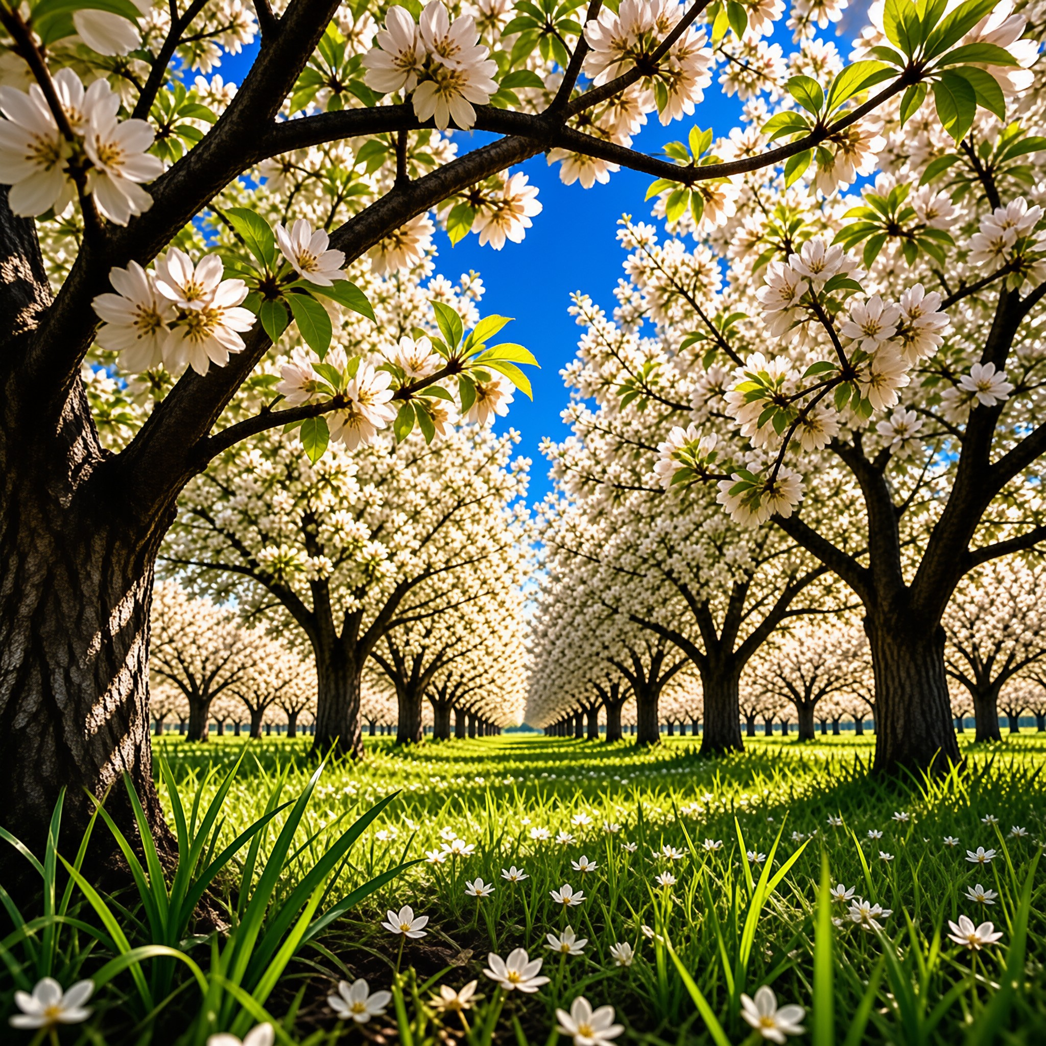 Blossoming Orchard Path