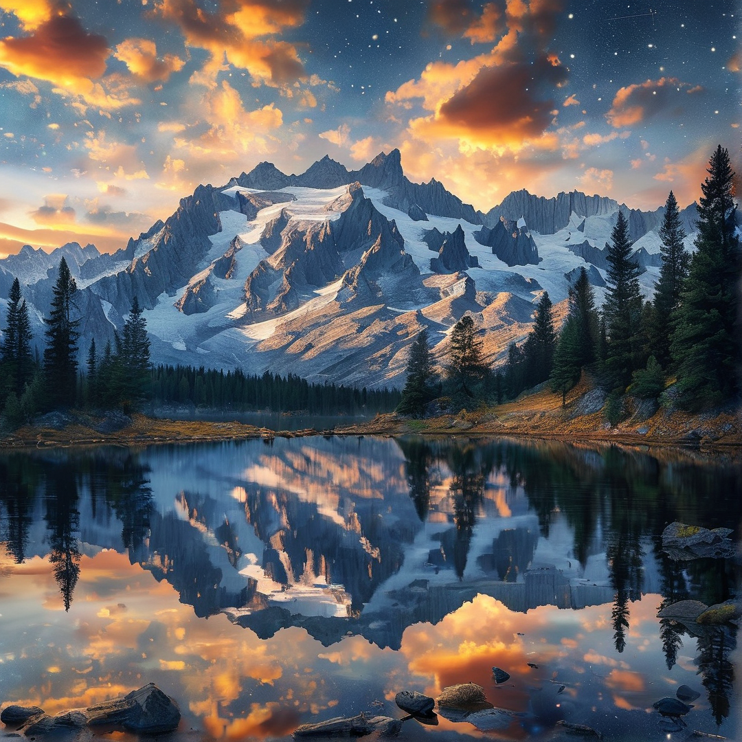 Alpine Lake at Twilight