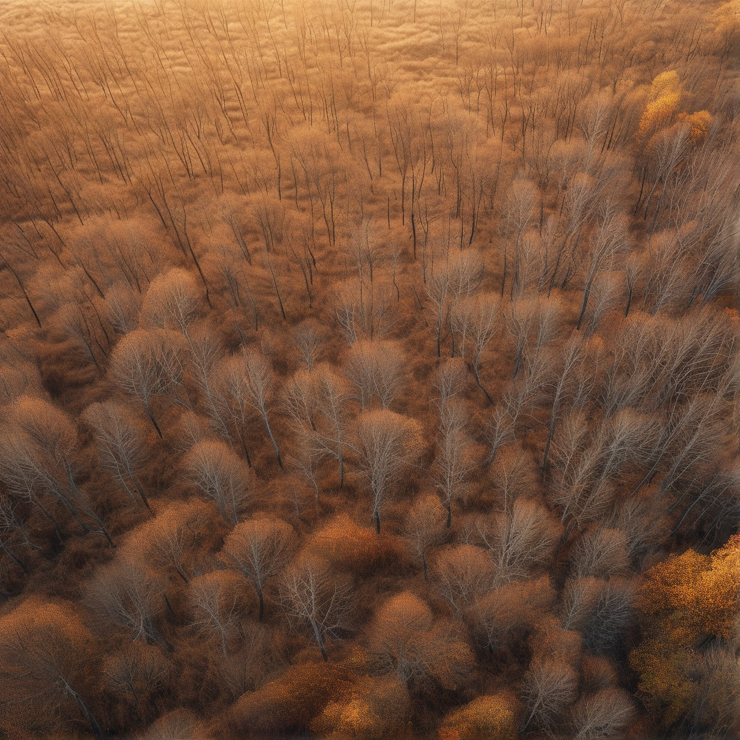 Aerial View of Autumn Forest