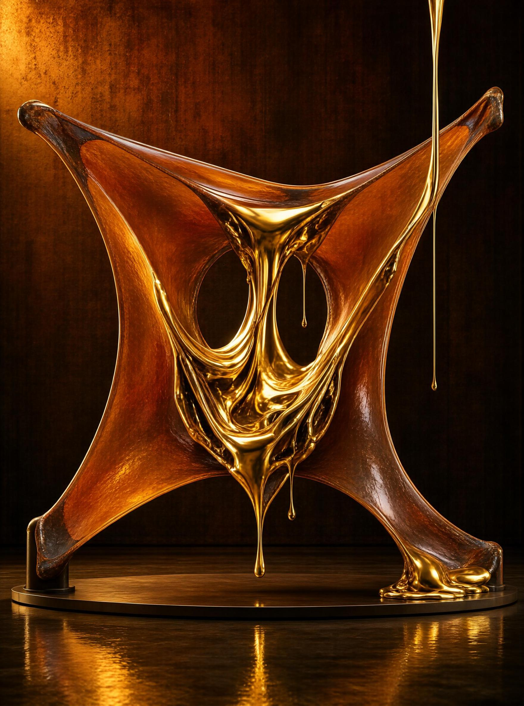 Molten Gold Sculpture