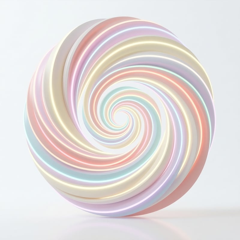 3D Pastel Spiral Swirl