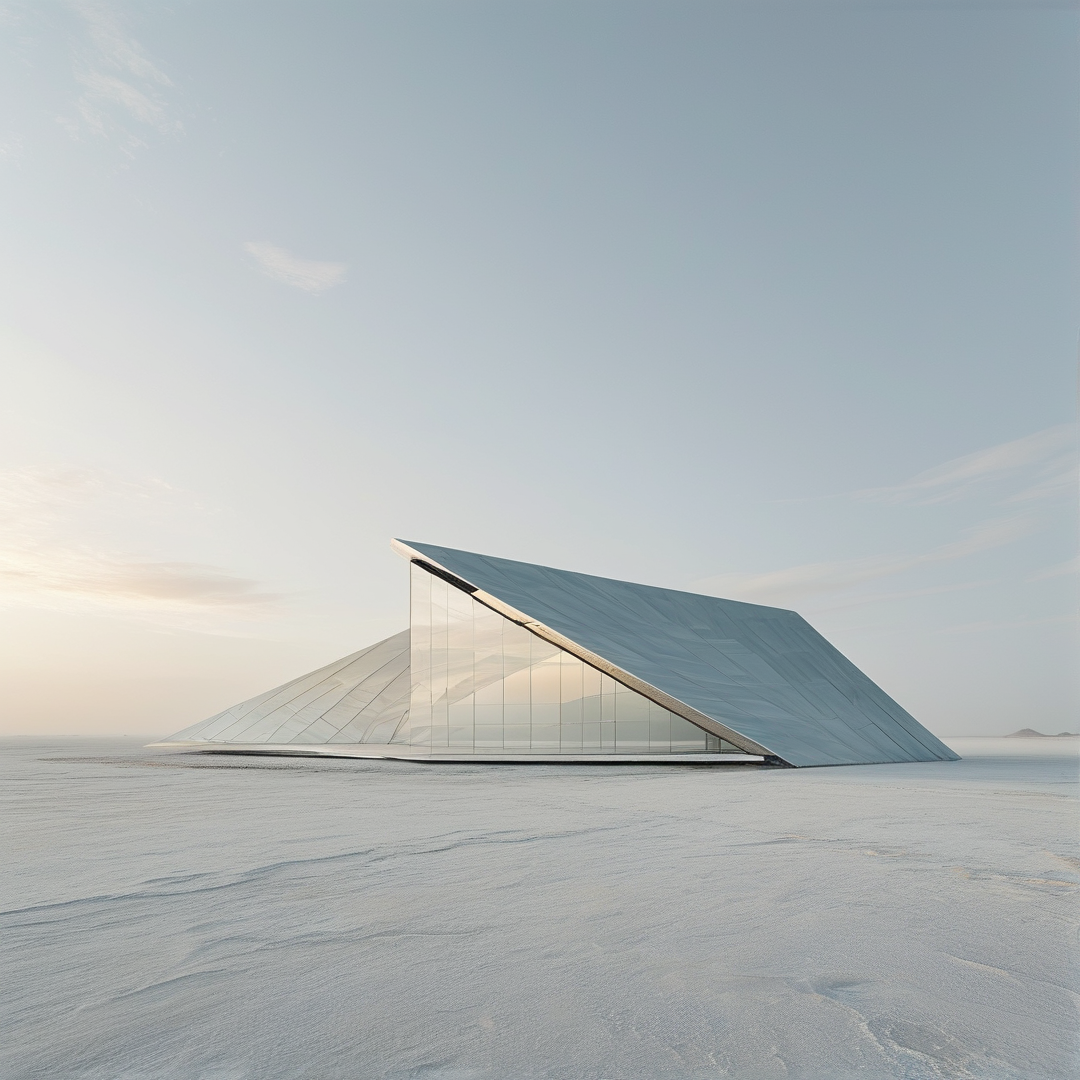 Modern Building on White Plain