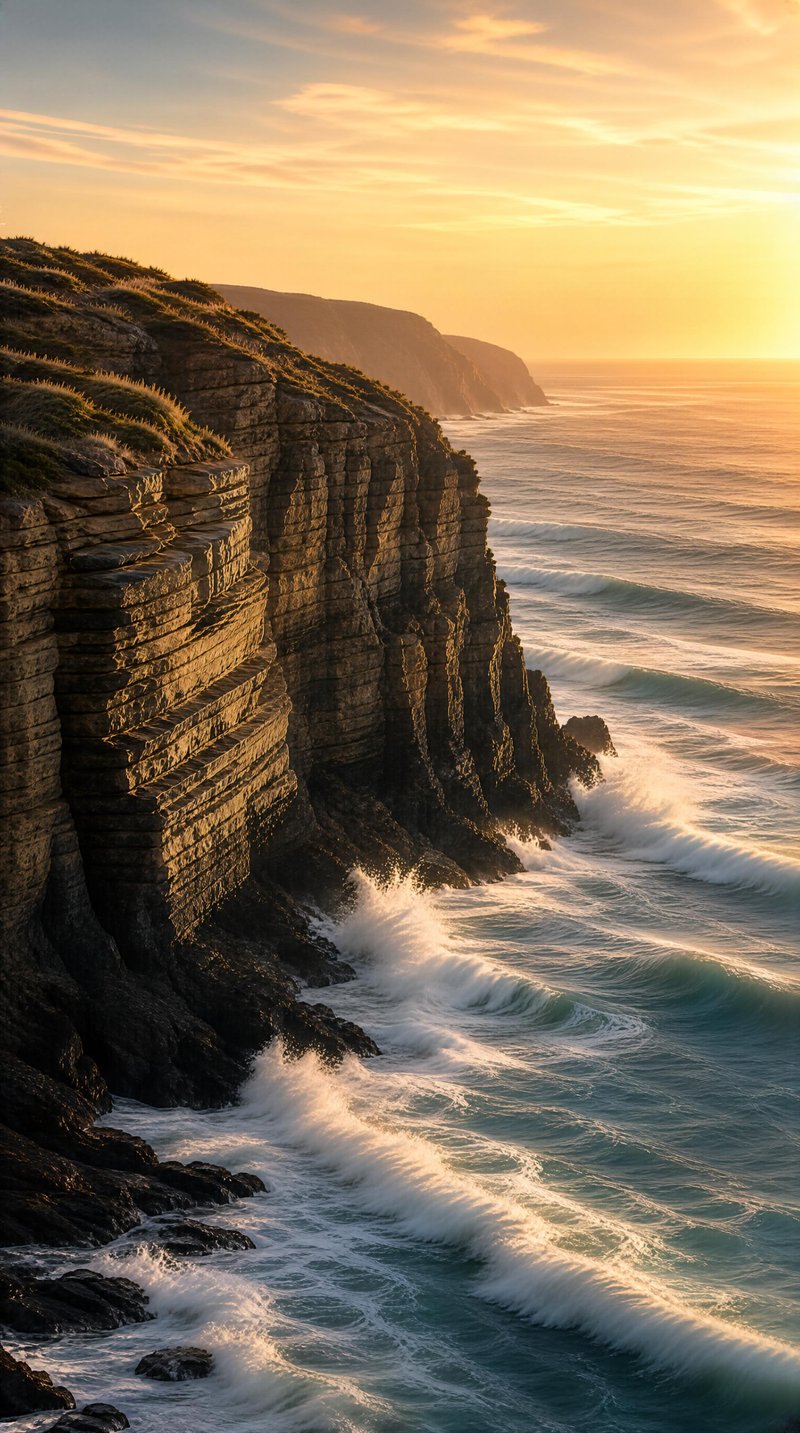 Sunset Coastal Cliffs