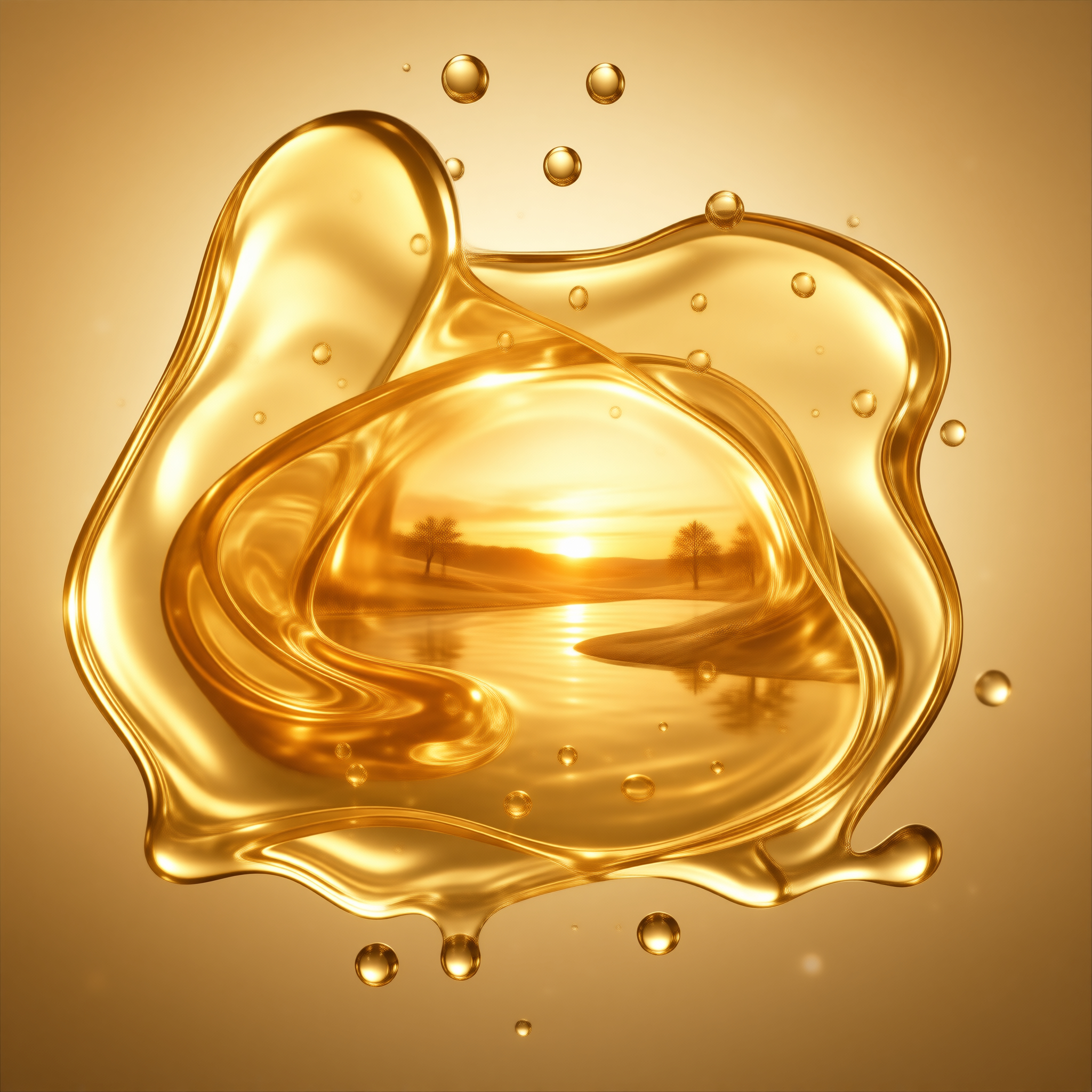 Golden Liquid Splash