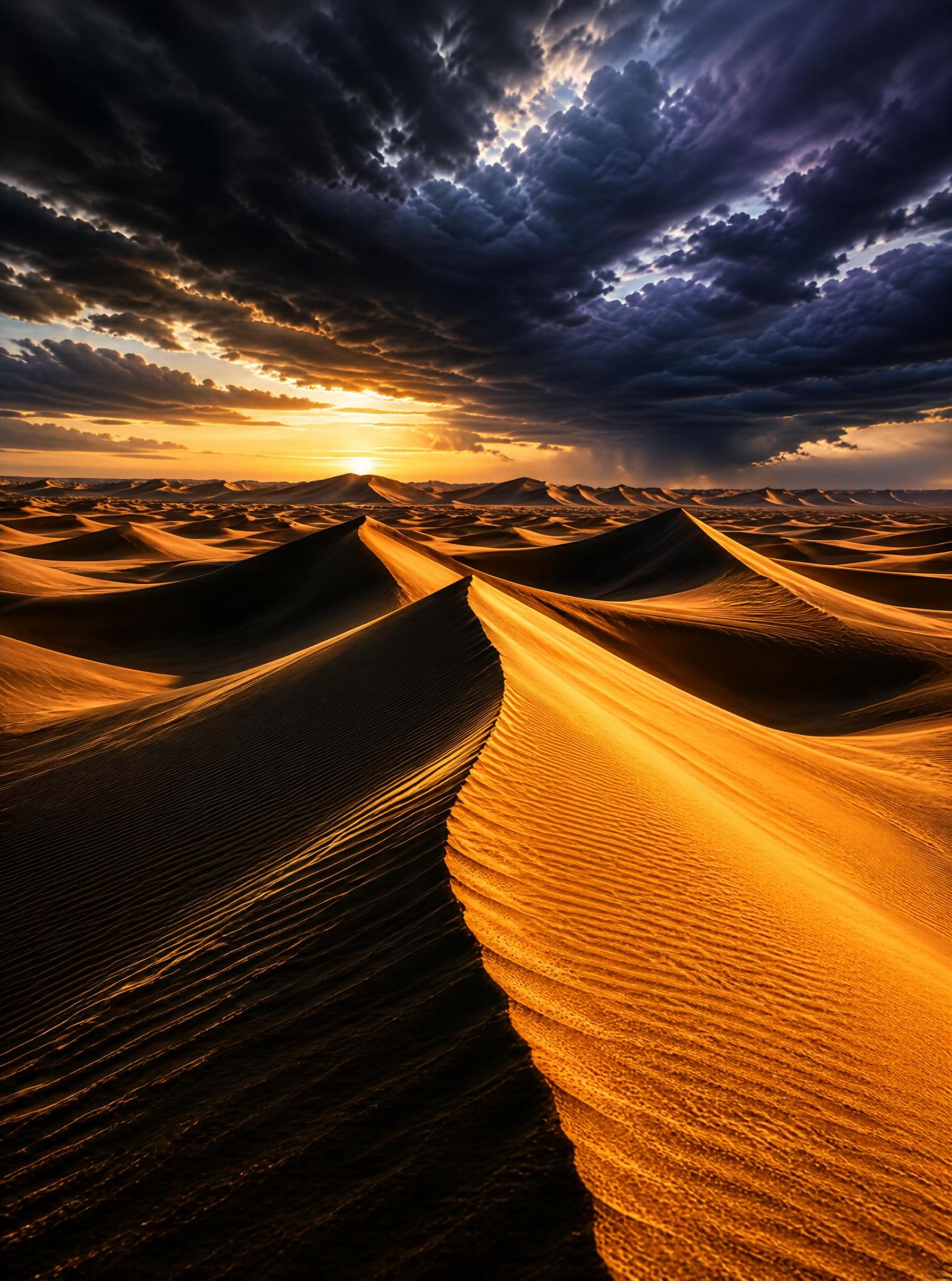 Golden Desert Dunes at Sunset