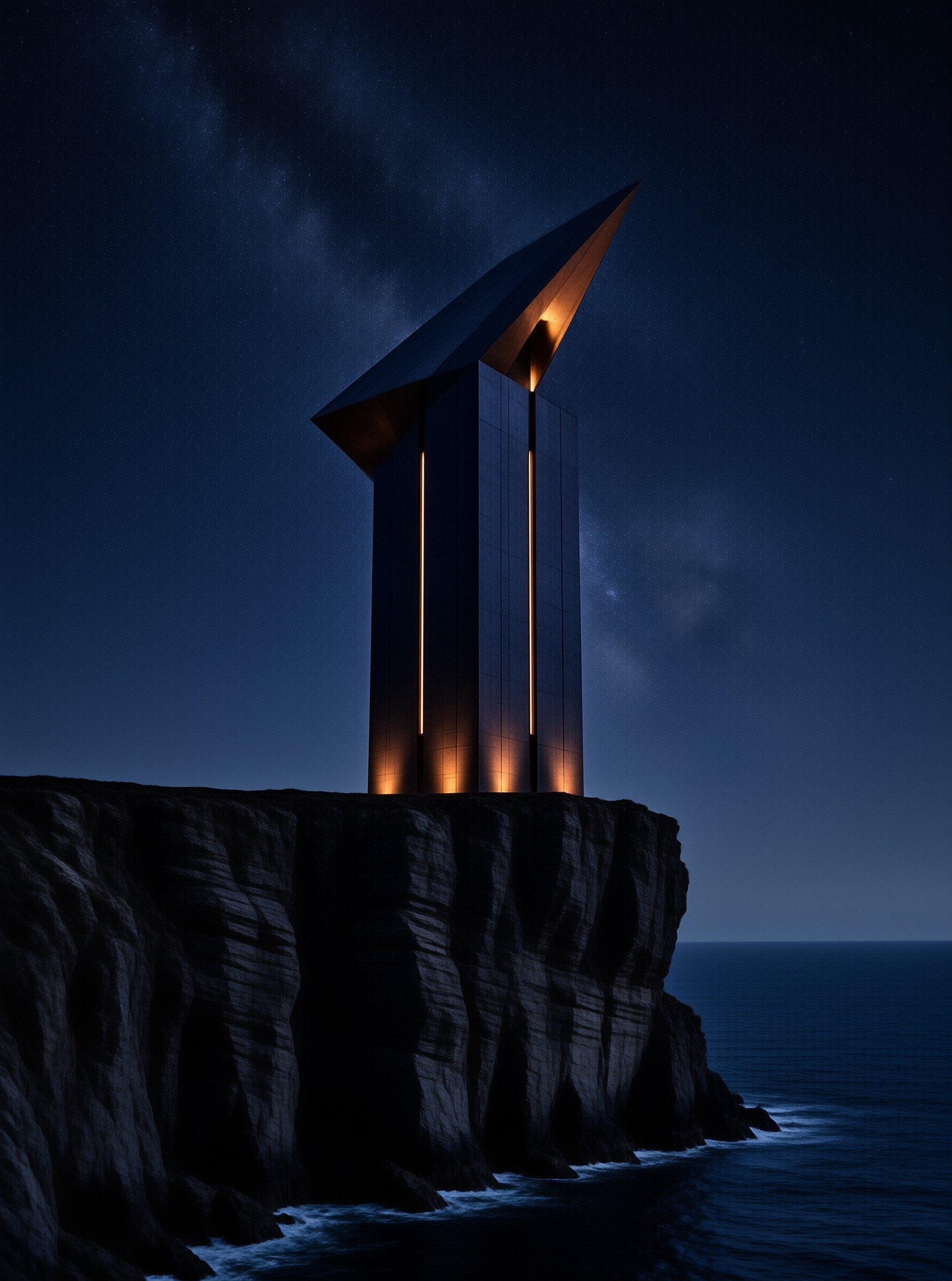 Futuristic Tower on Cliff