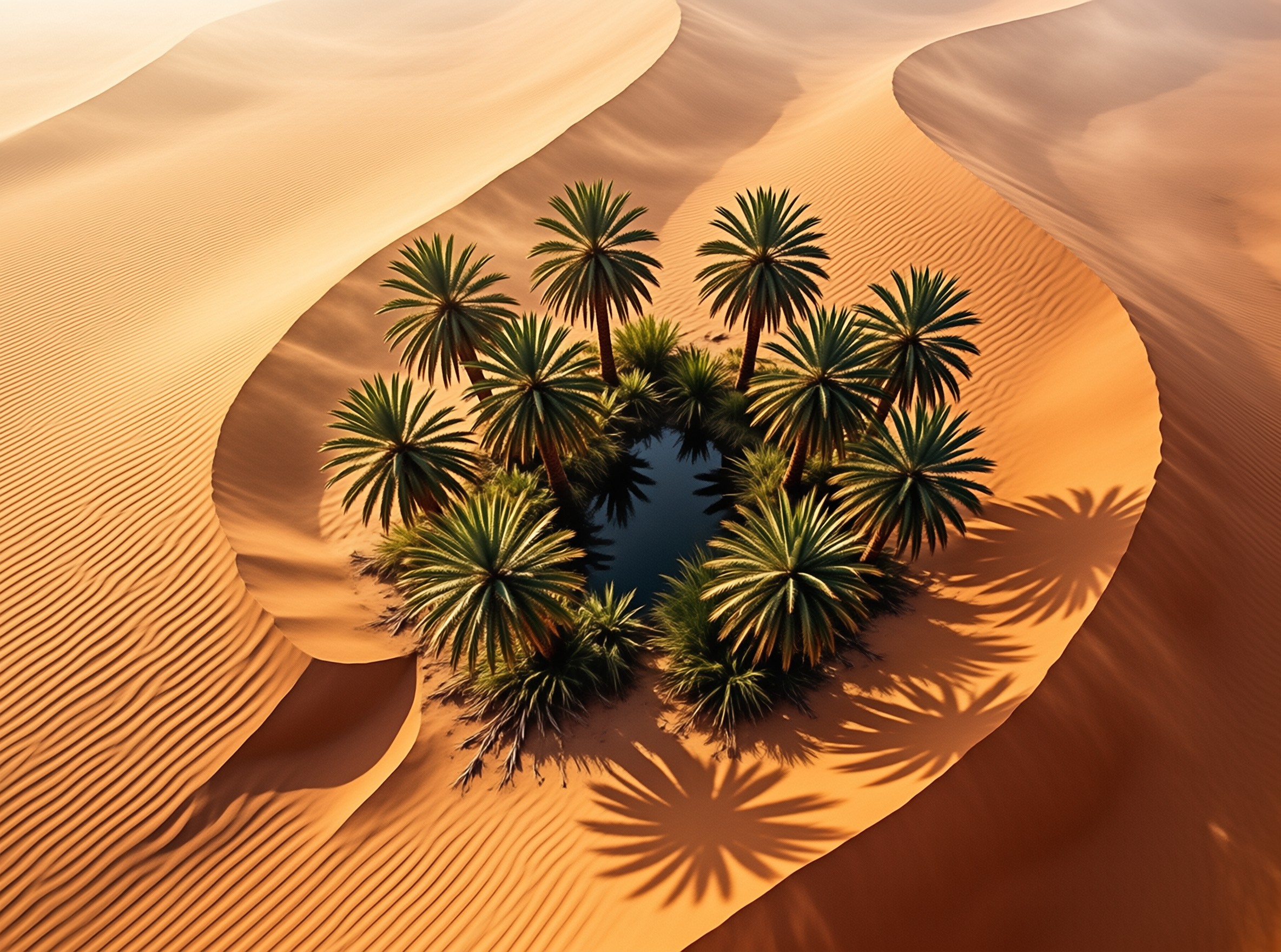 Aerial View of Desert Oasis