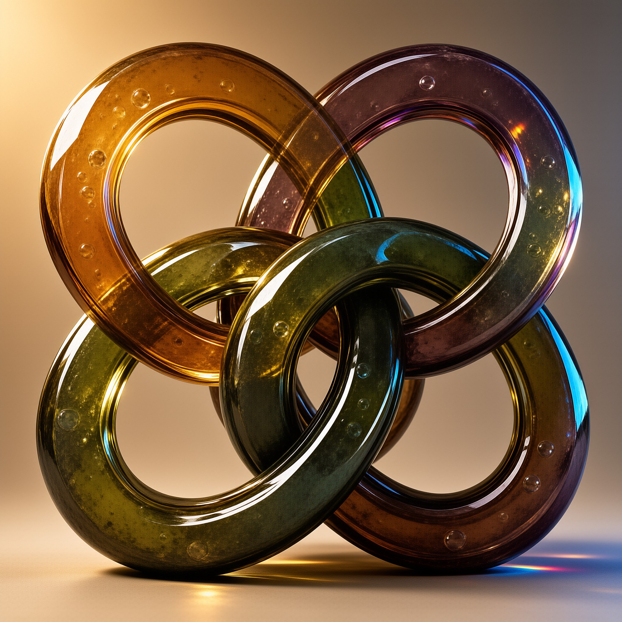 Interlocked Glass Rings