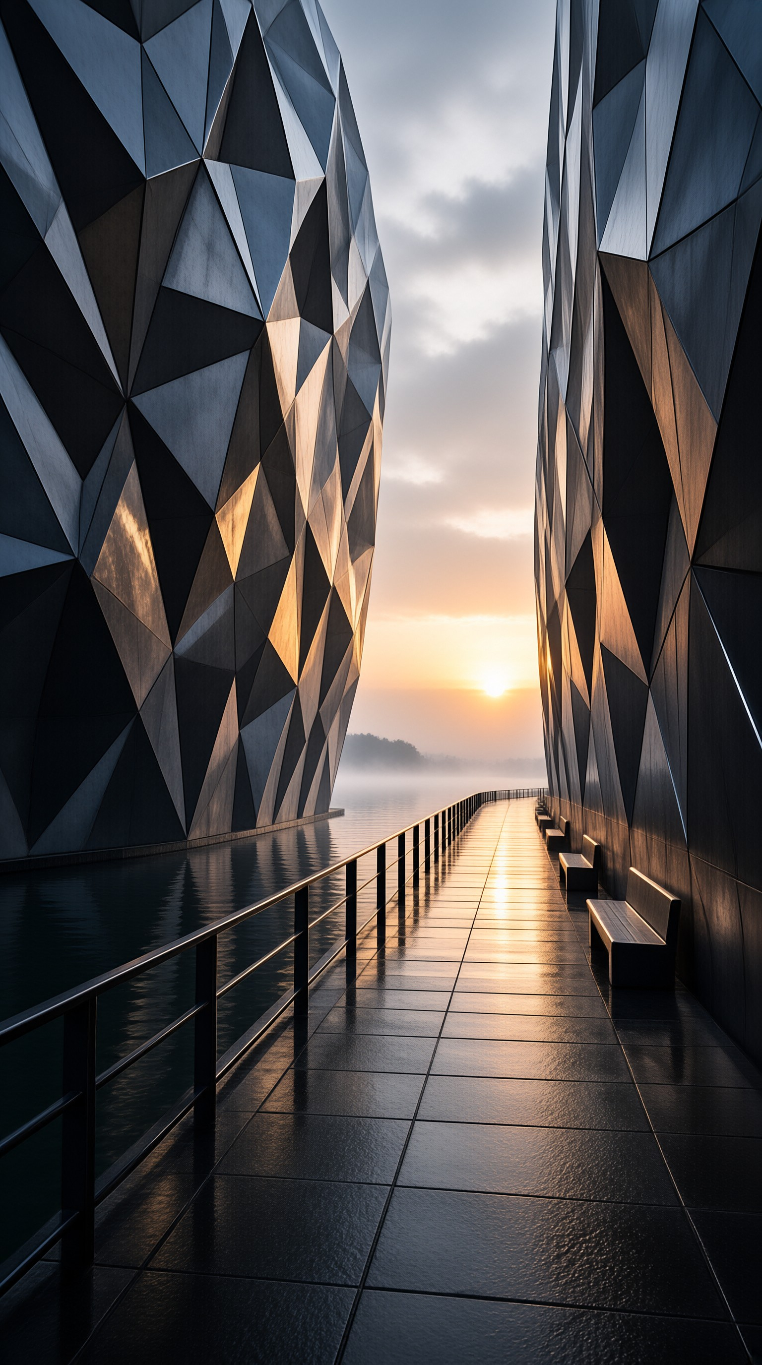Futuristic Geometric Walkway