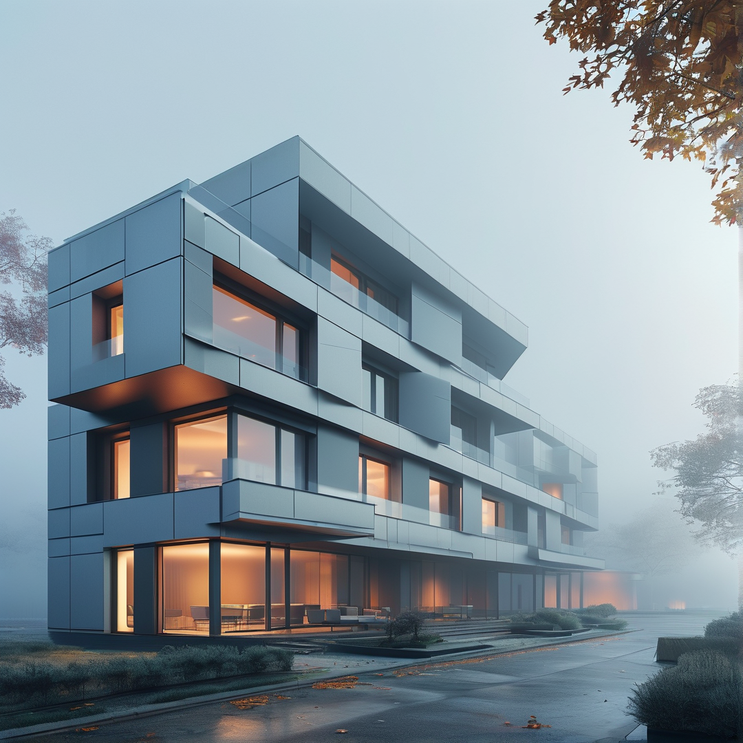 Modern Foggy Building
