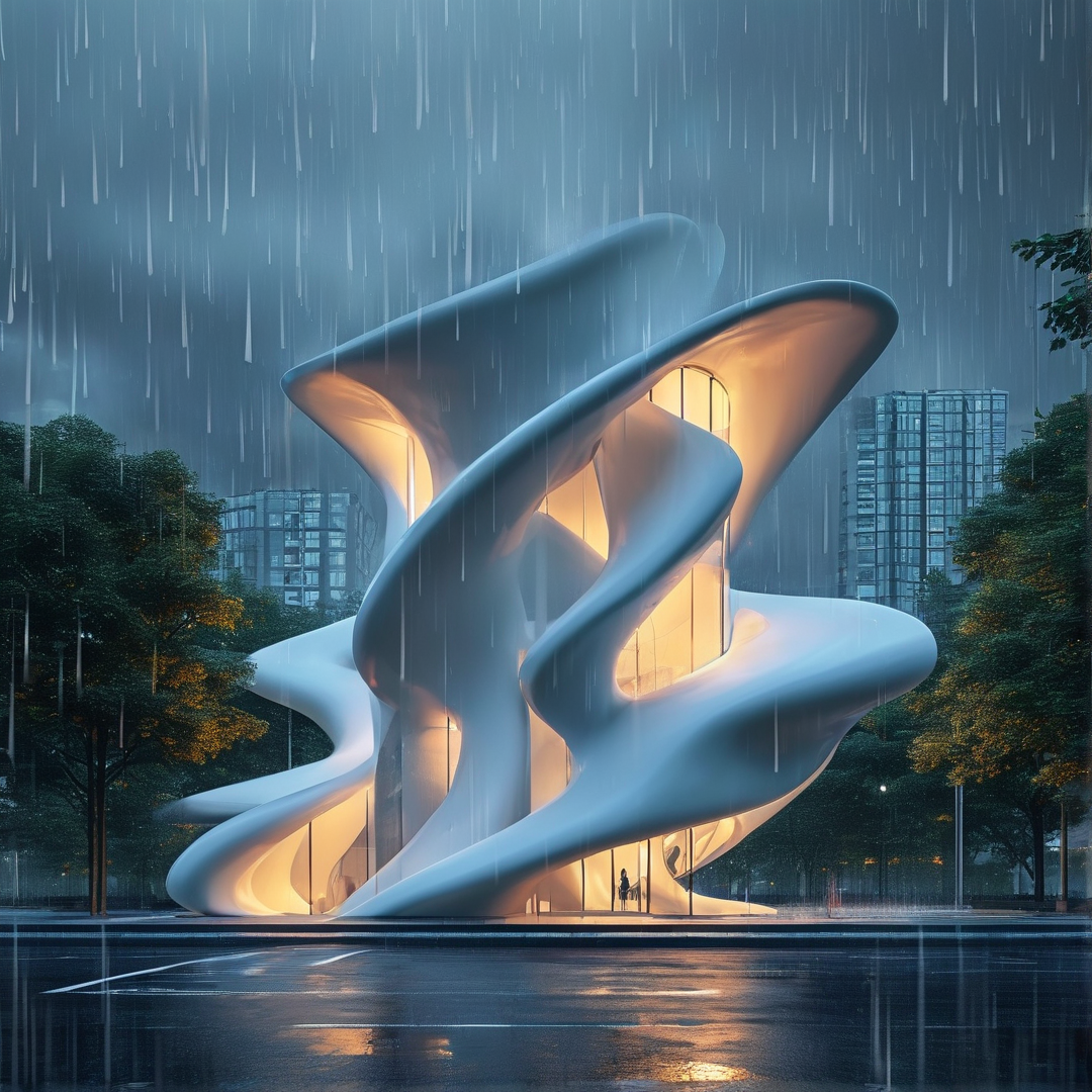 Rainy Architectural Marvel