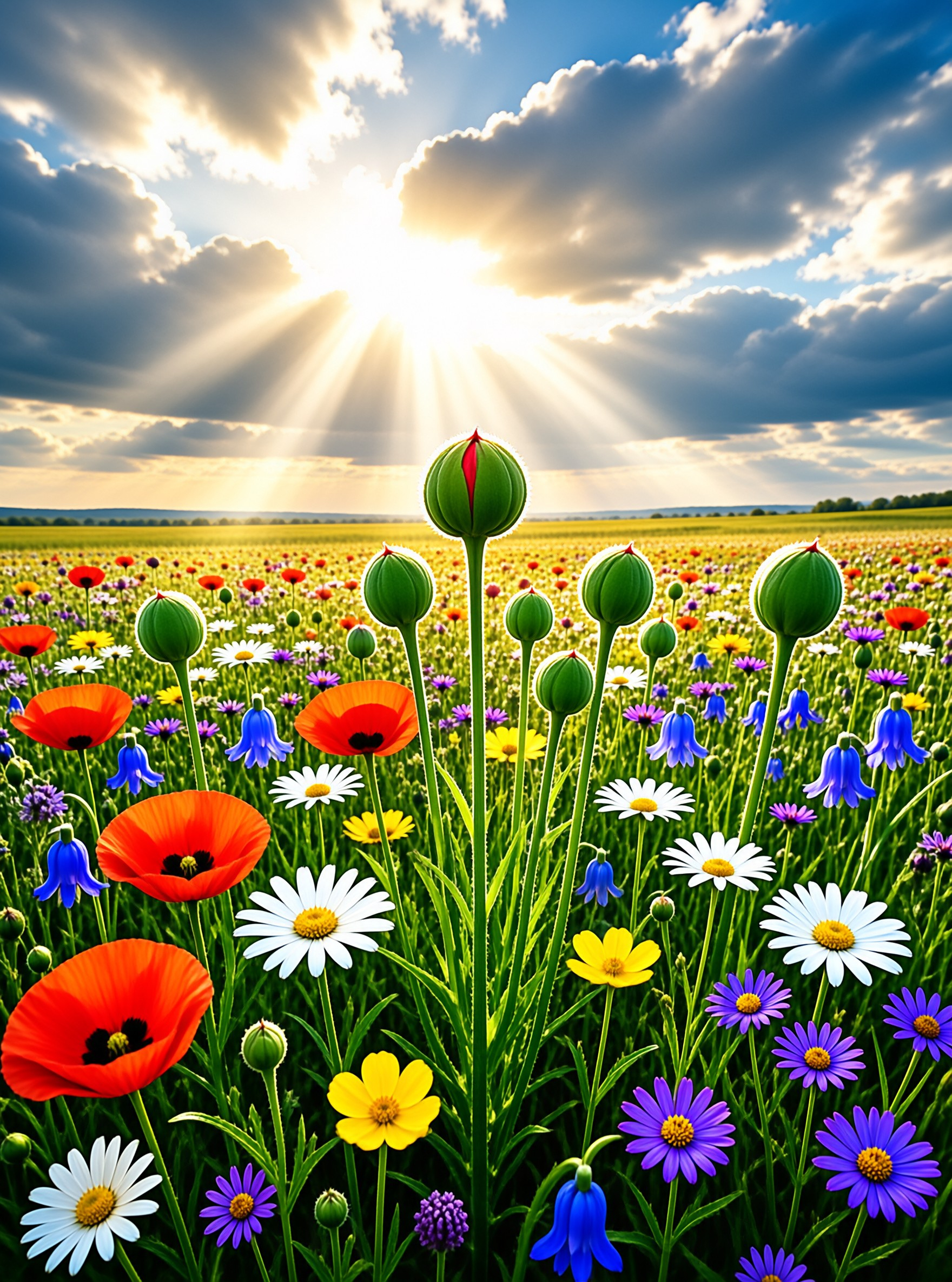 Sunlit Flower Meadow