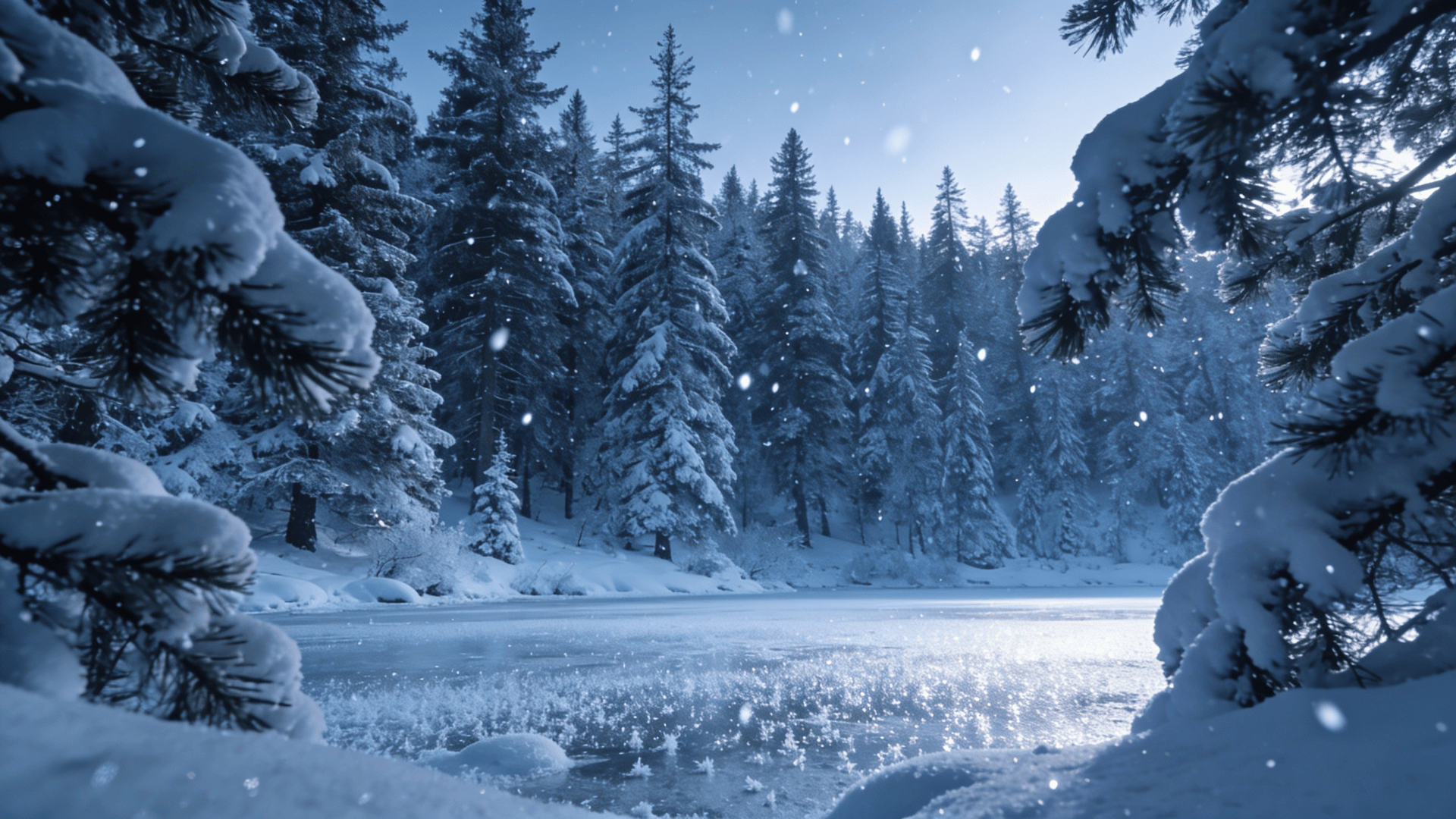 Winter Wonderland in Blue Hour Light
