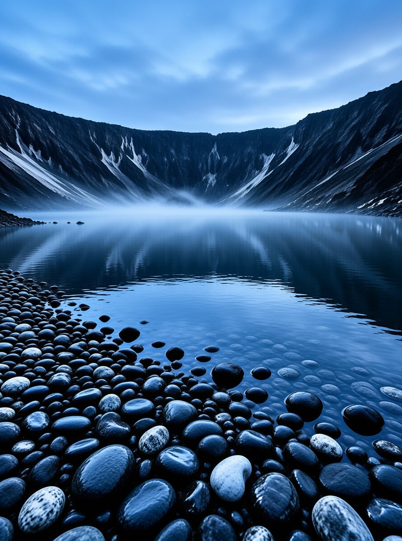 Misty Mountain Lake Shore