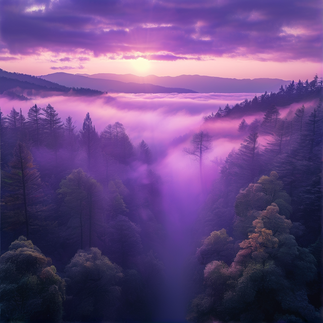 Purple Misty Mountain Dawn
